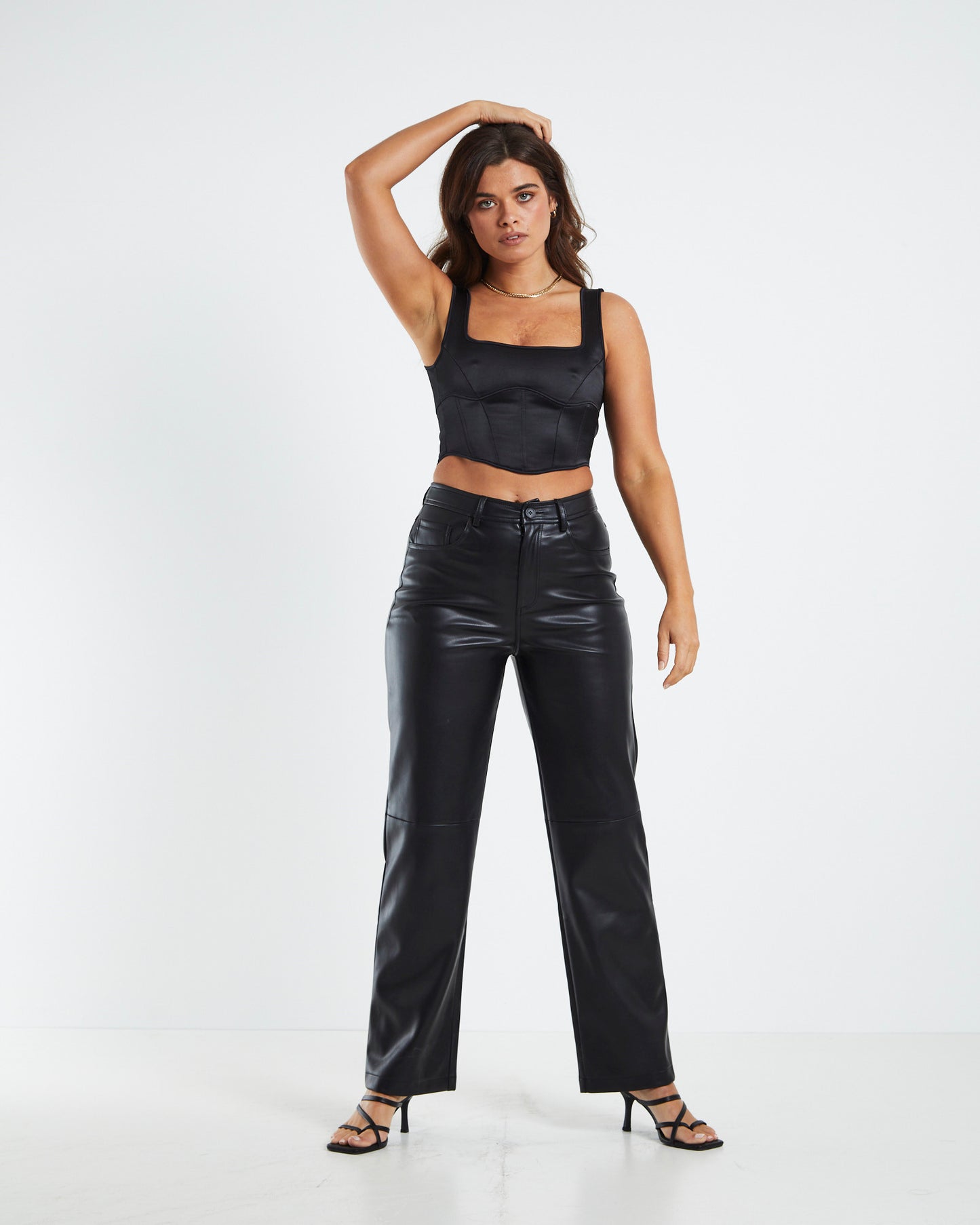 Romy Lace Back Corset Bustier Black