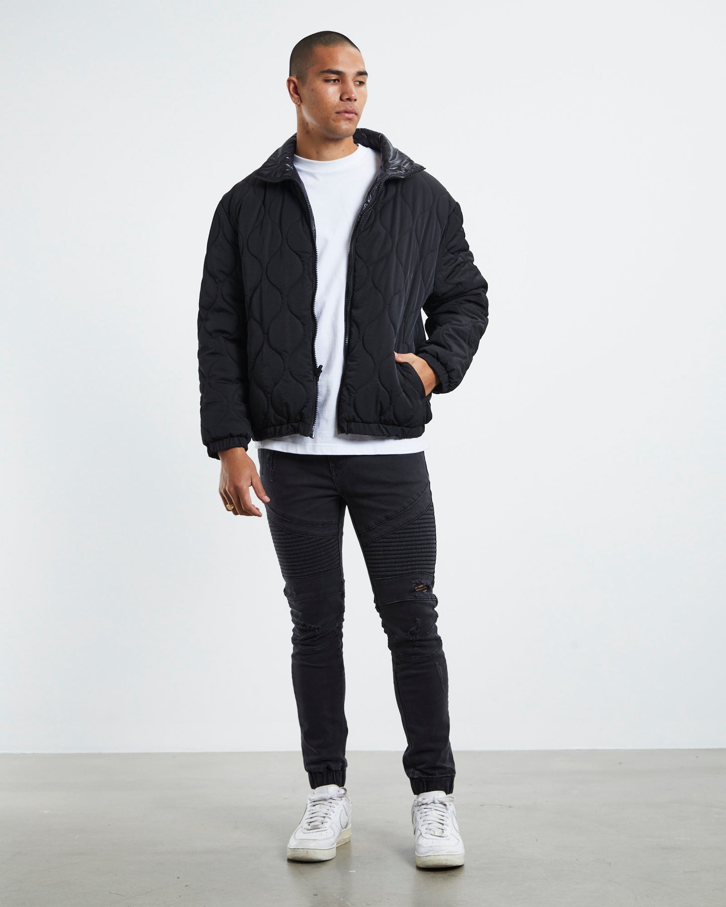 Em 2 Cuffed Biker Pants Black