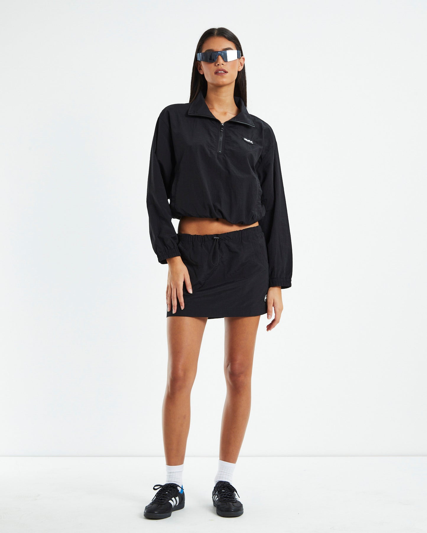 Nylon 1/4 Zip Jumper Black