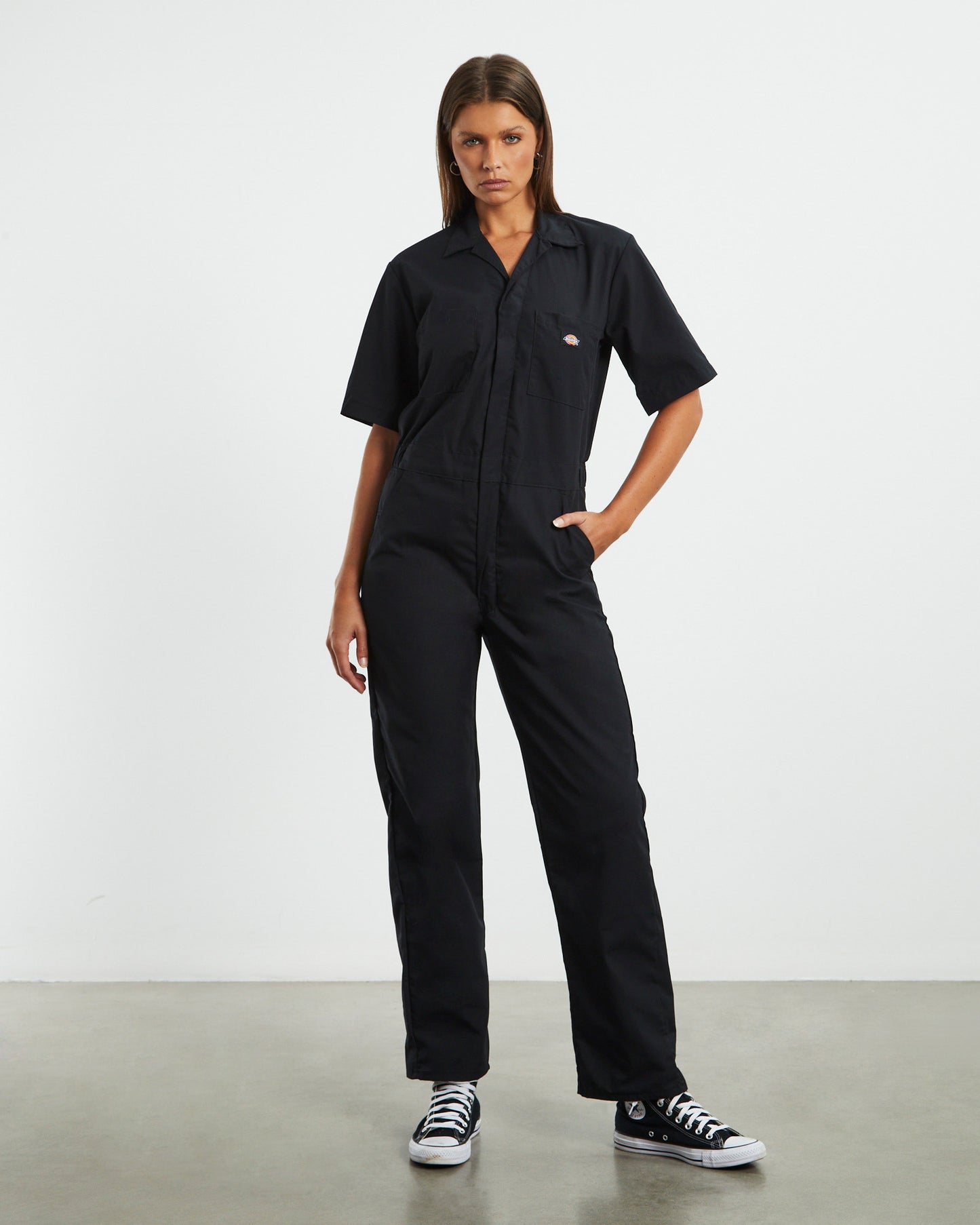 Short Sleeve Coverall Black