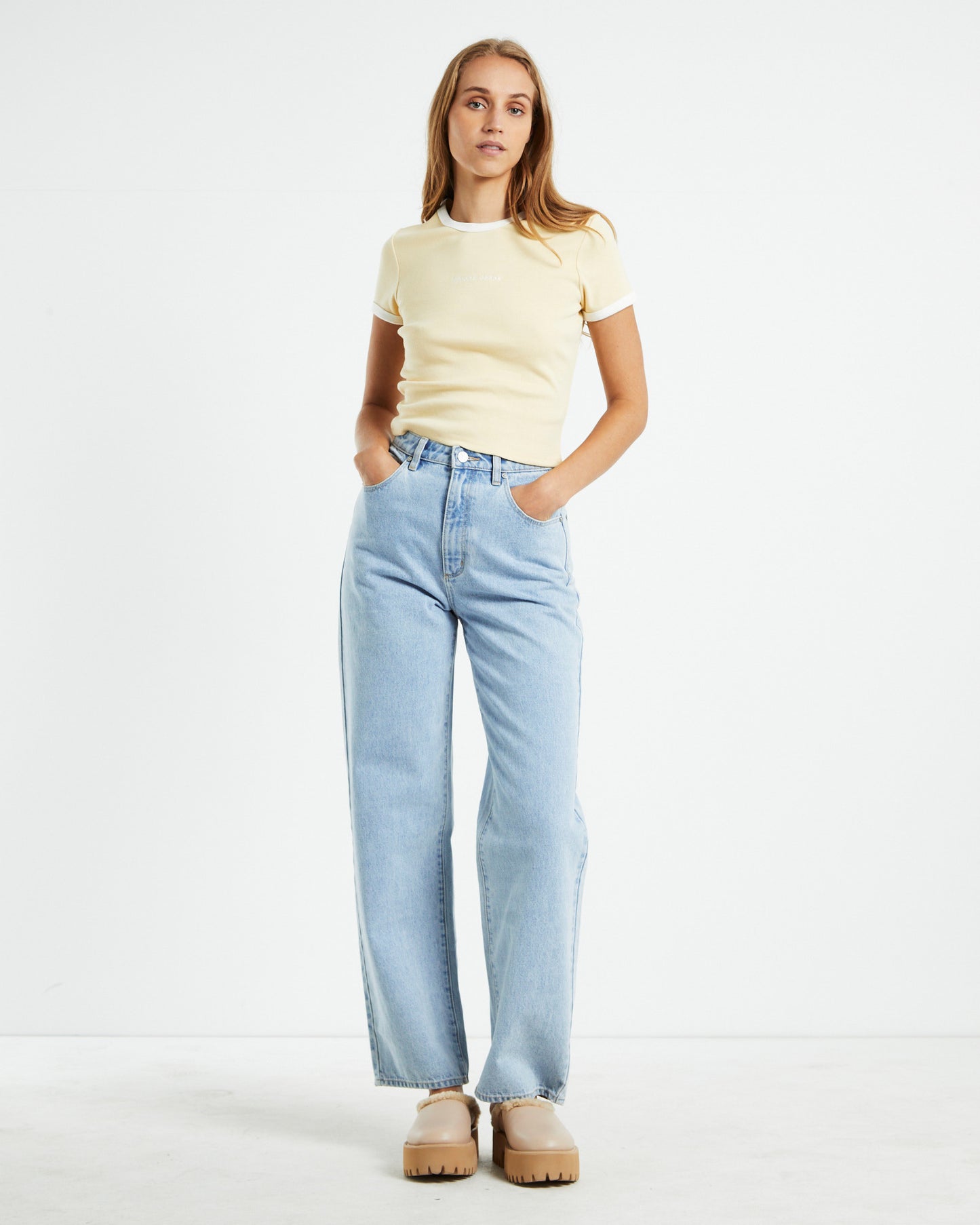 90's Ringer Baby Tee French Vanilla