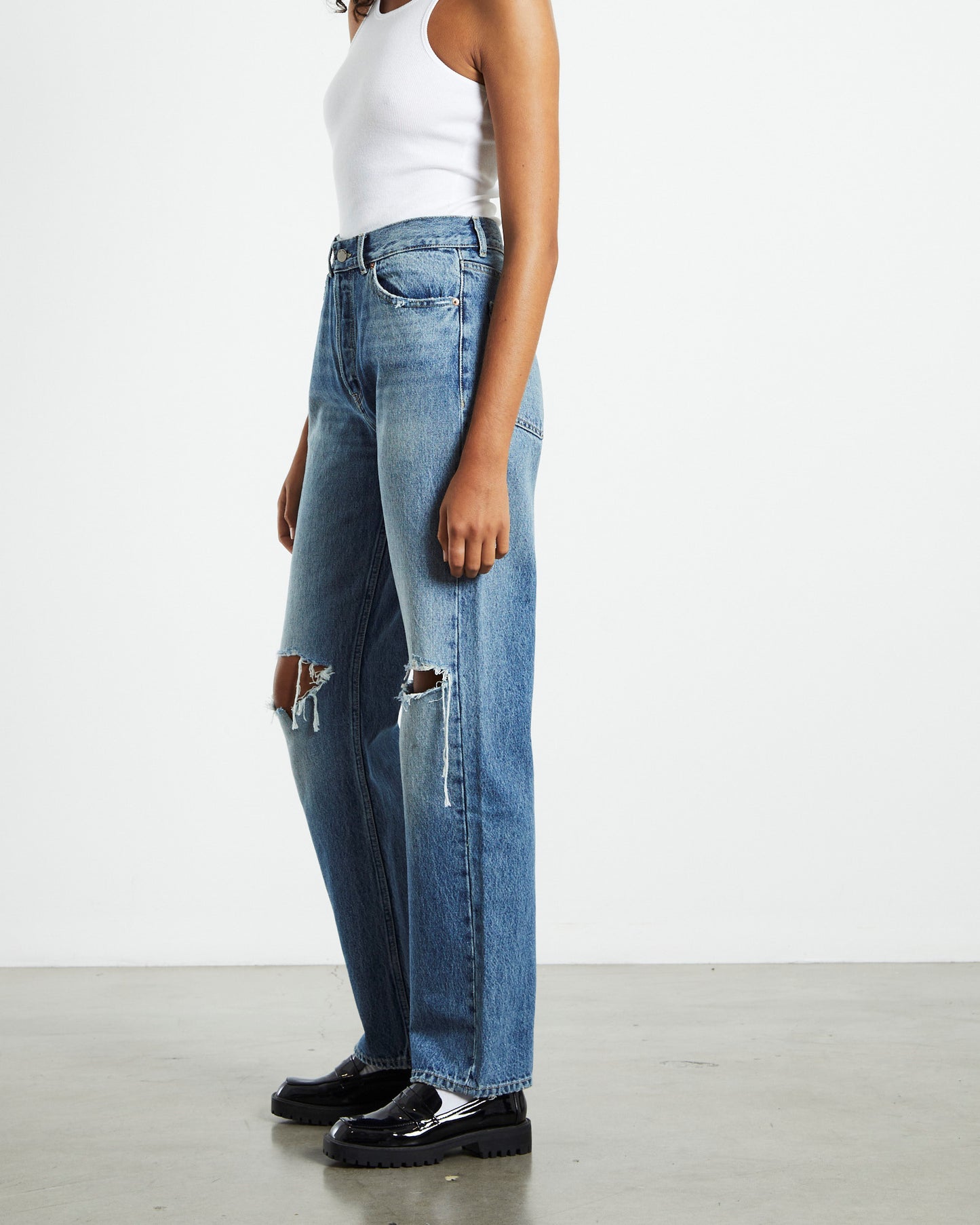 Beth Jeans Drift Mid Knee Gash