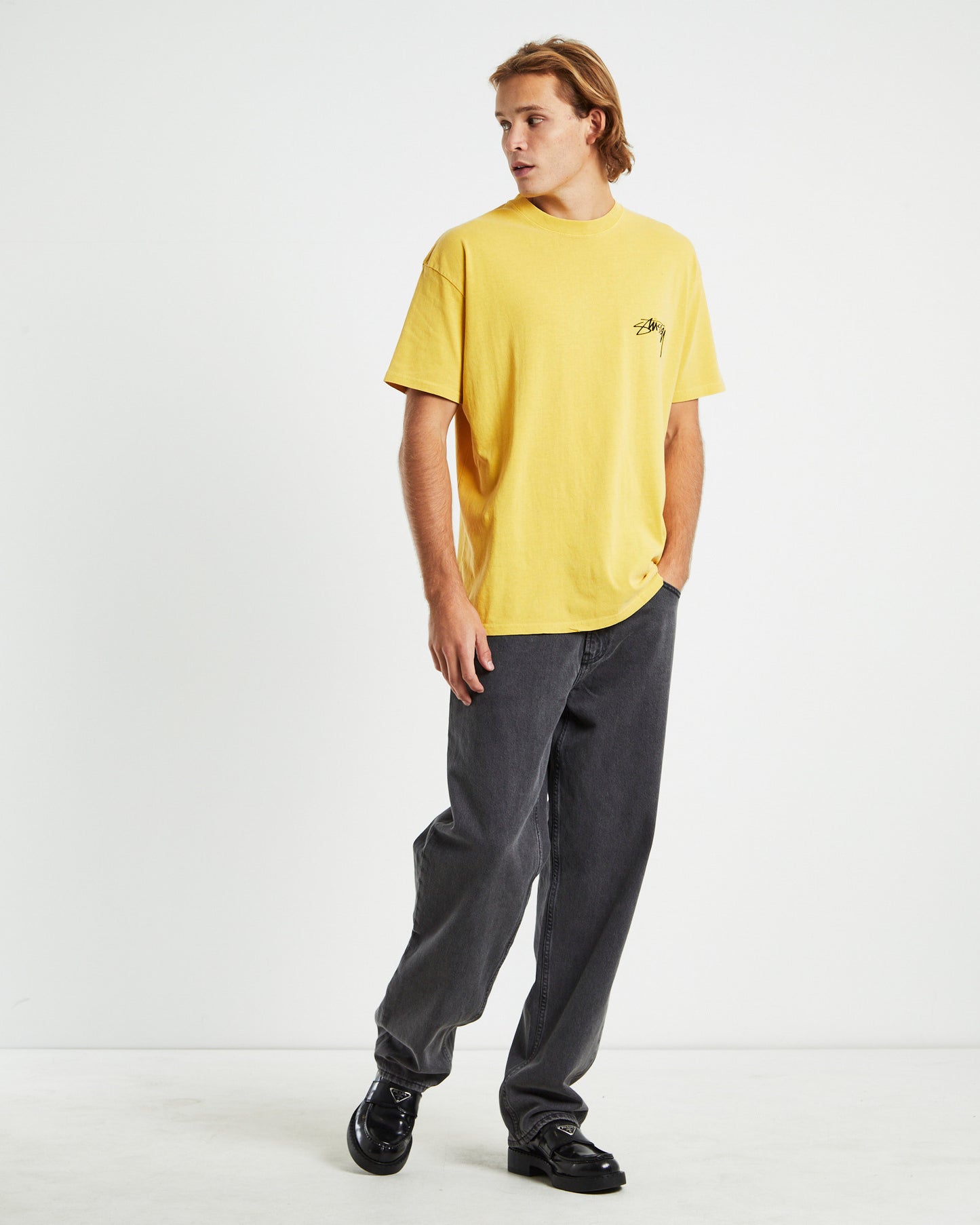 Pigment Smooth Stock Short Sleeve T-Shirt Yellow