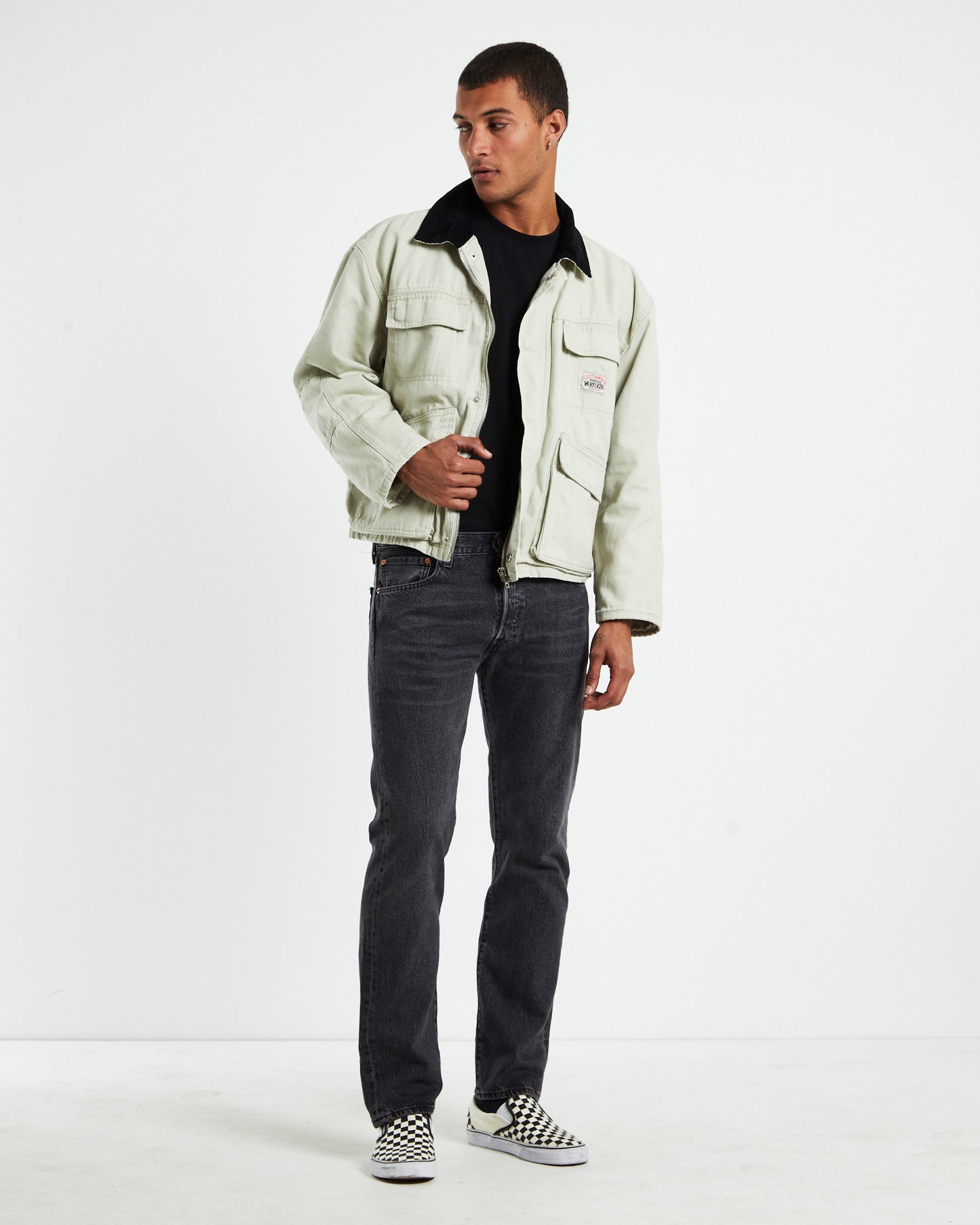 Washed Canvas Shop Jacket Bone