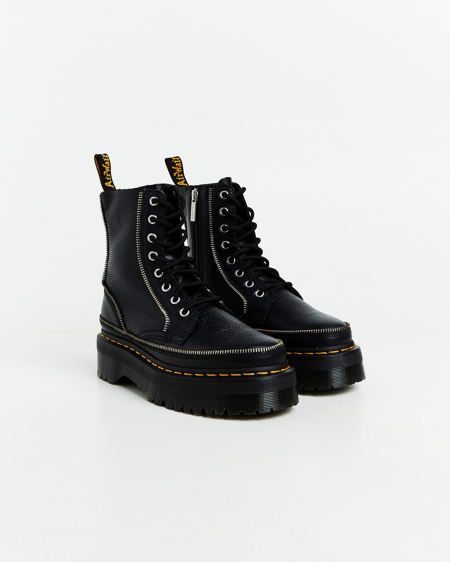 Jadon Zip 8 Eye Milled Nappa Boots Black