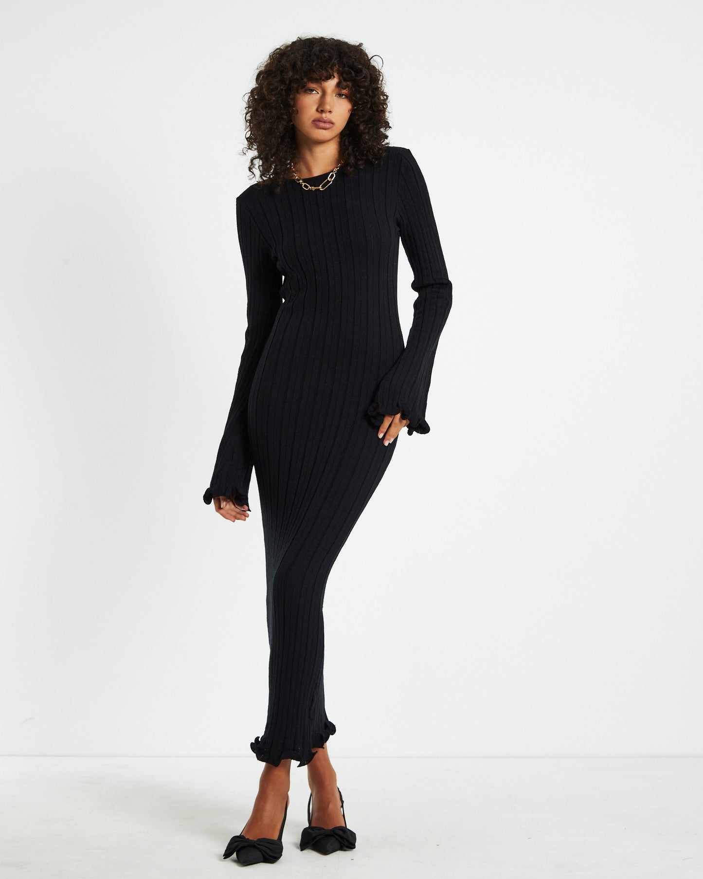 Baha Long Sleeve Dress Black