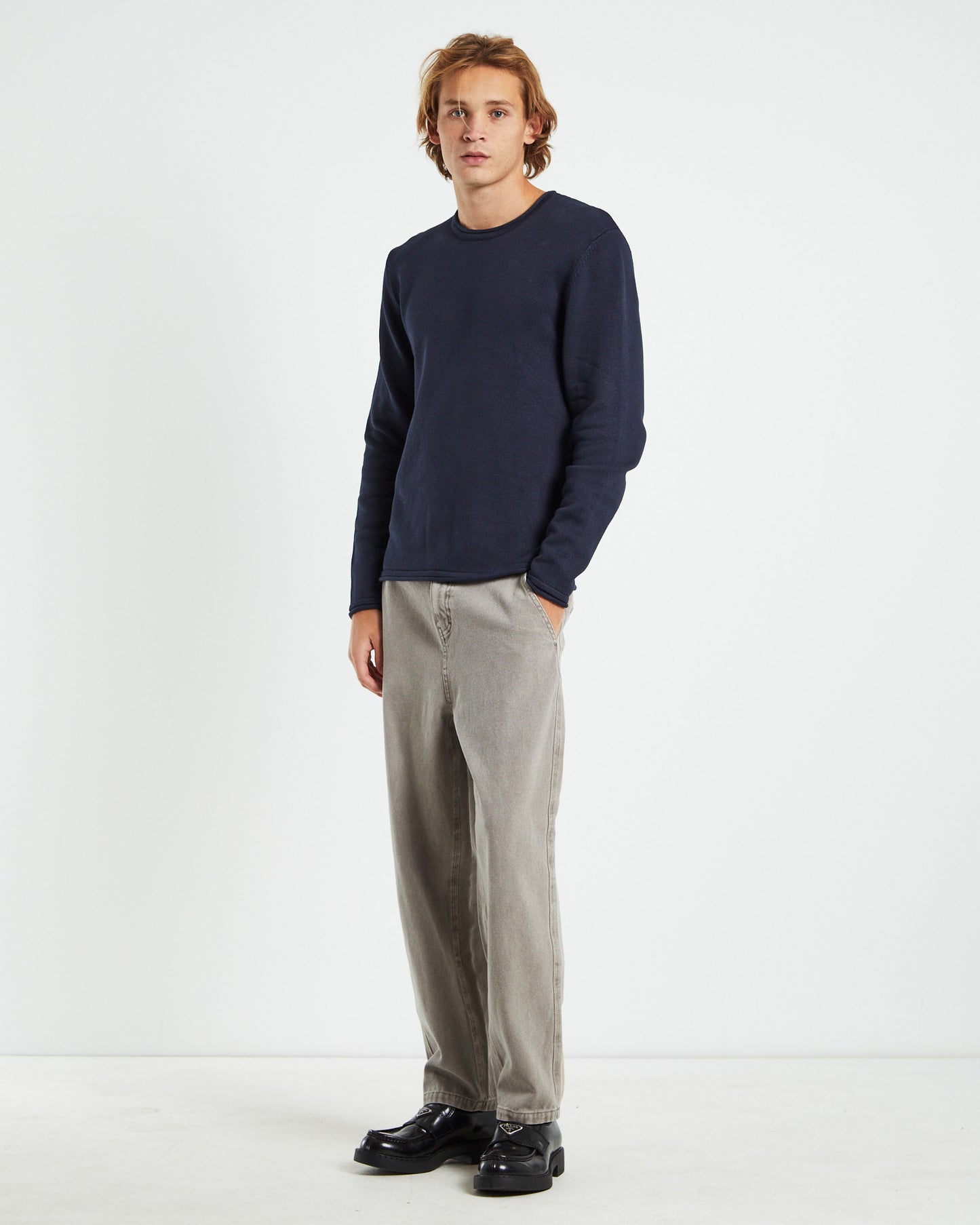 Strummer Lightweight Knit Jumper Dark Navy