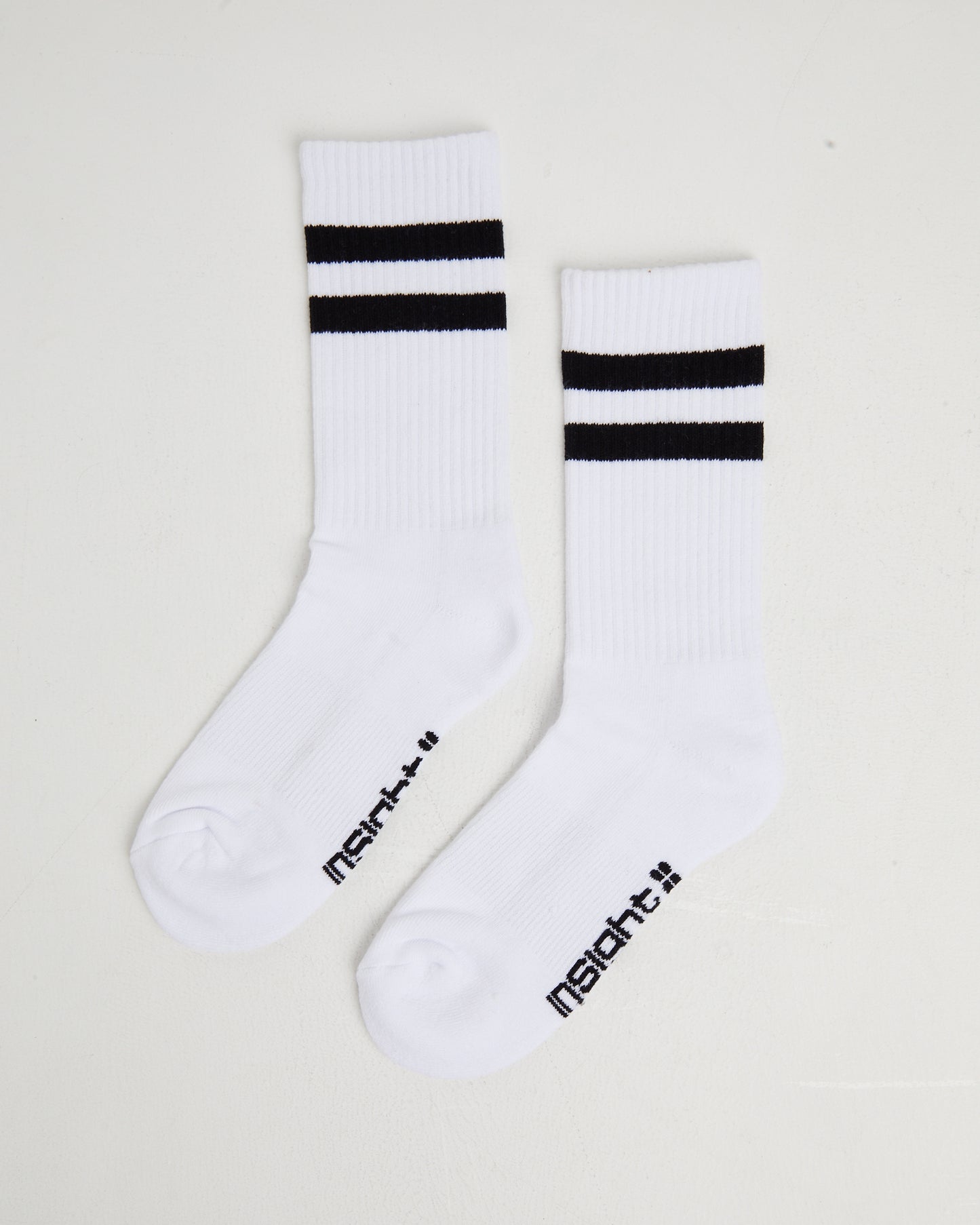 Core Stripe Crew Socks 2 Pack White/Black