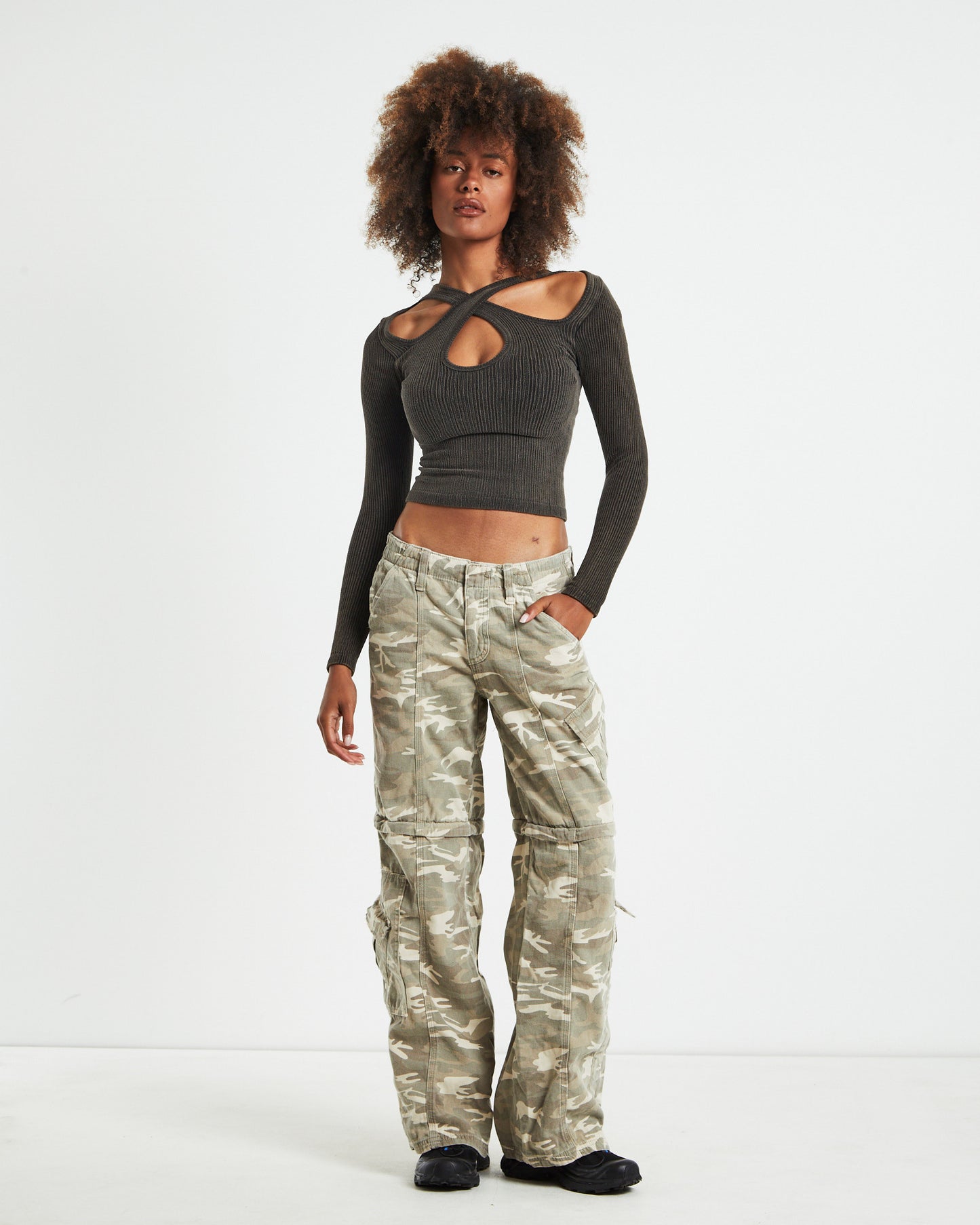 BDG Zip Off Y2K Cargo Pants Camo