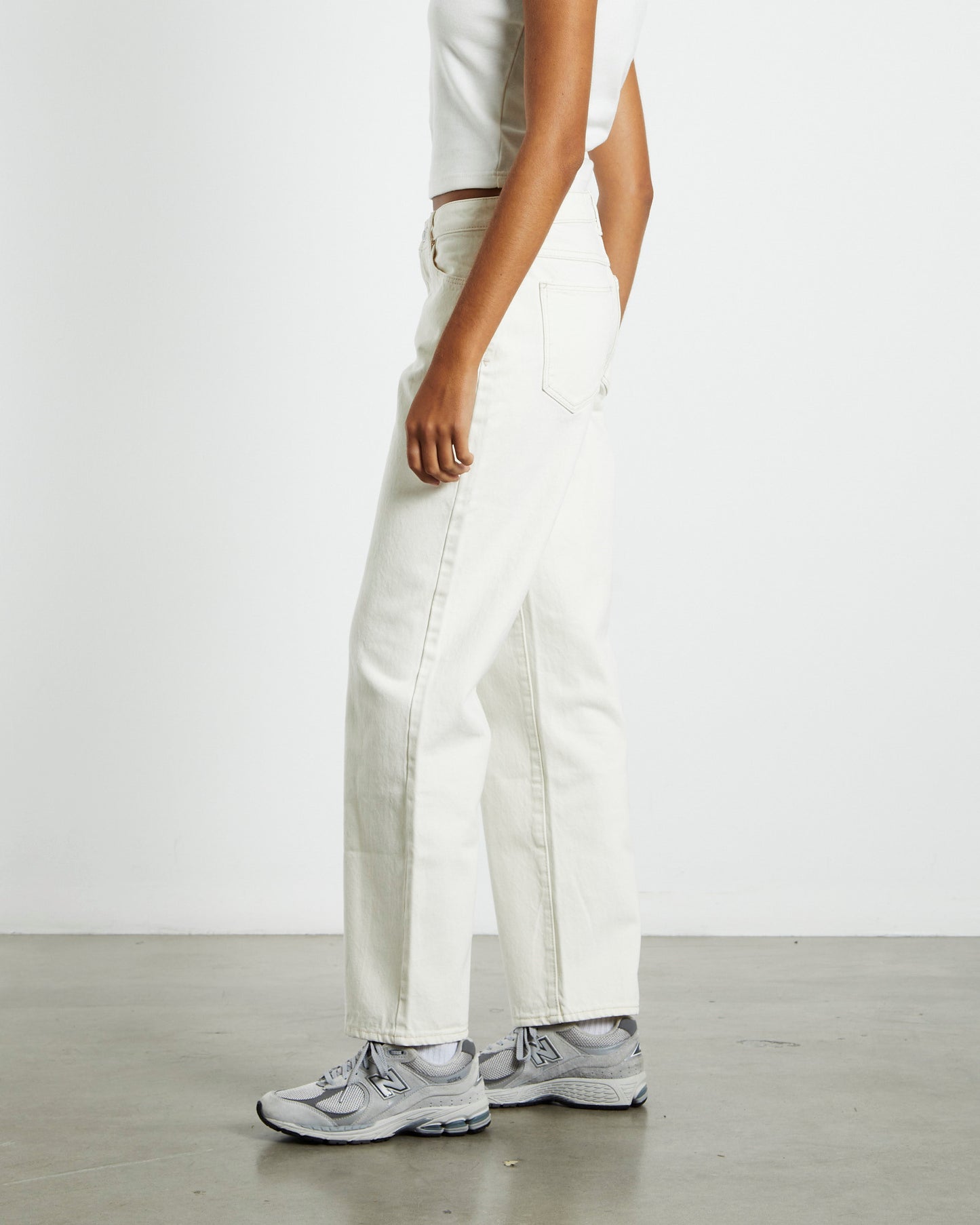 A Low Carrie Cargo Jeans Chalk White