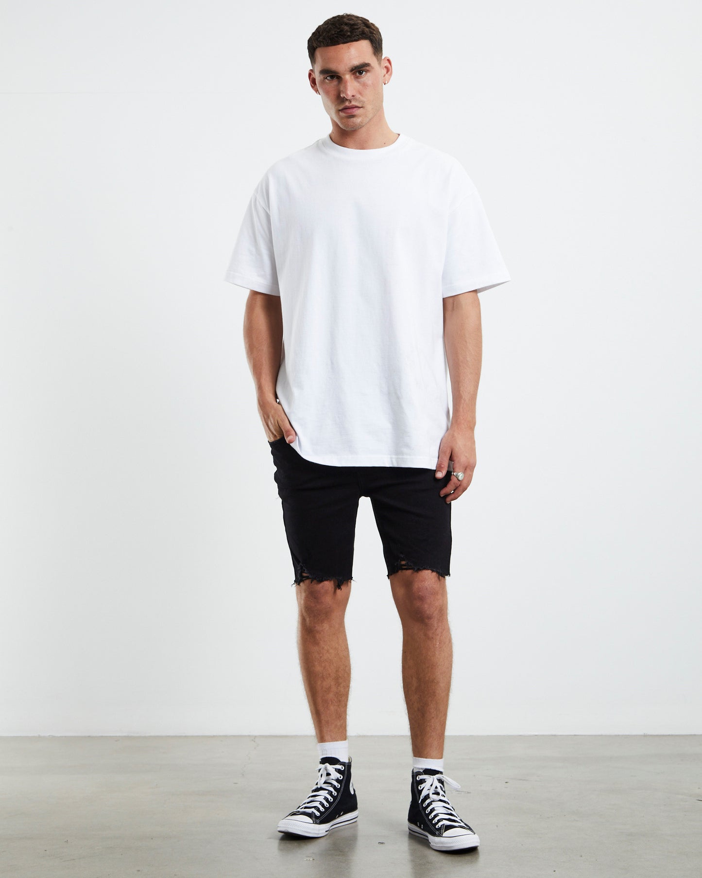 Pistol Denim Shorts Black Night