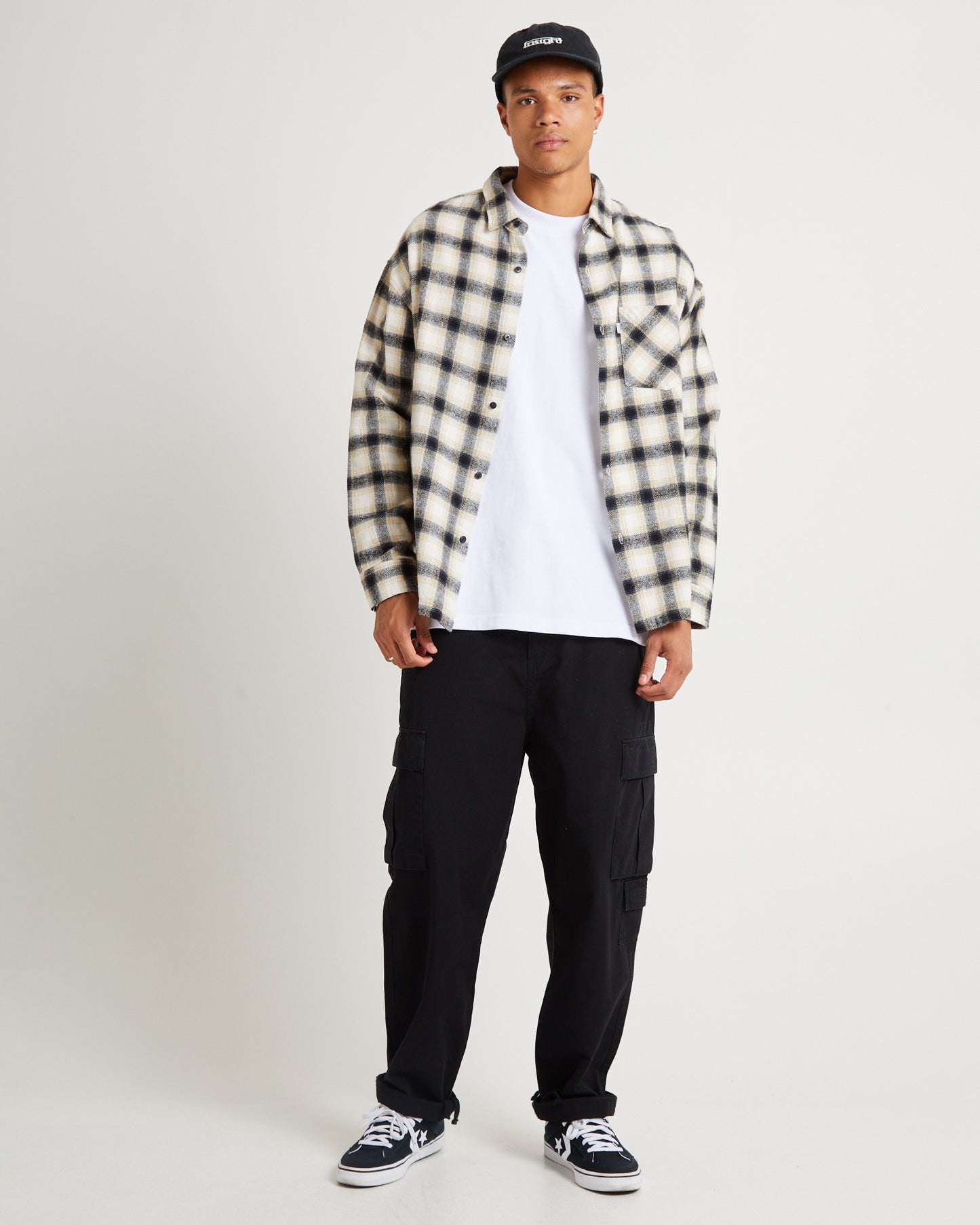 Portland Long Sleeve Flanno Off White