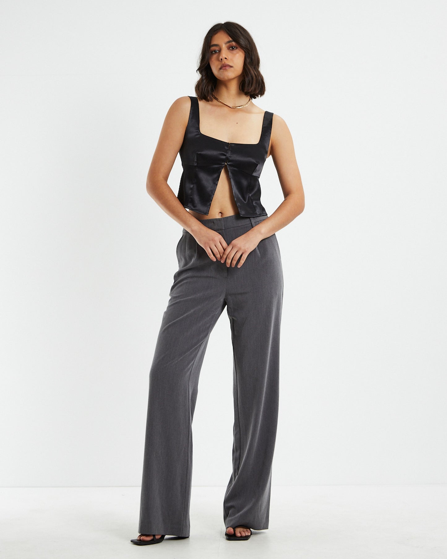 Stella Silky Corset Top Black