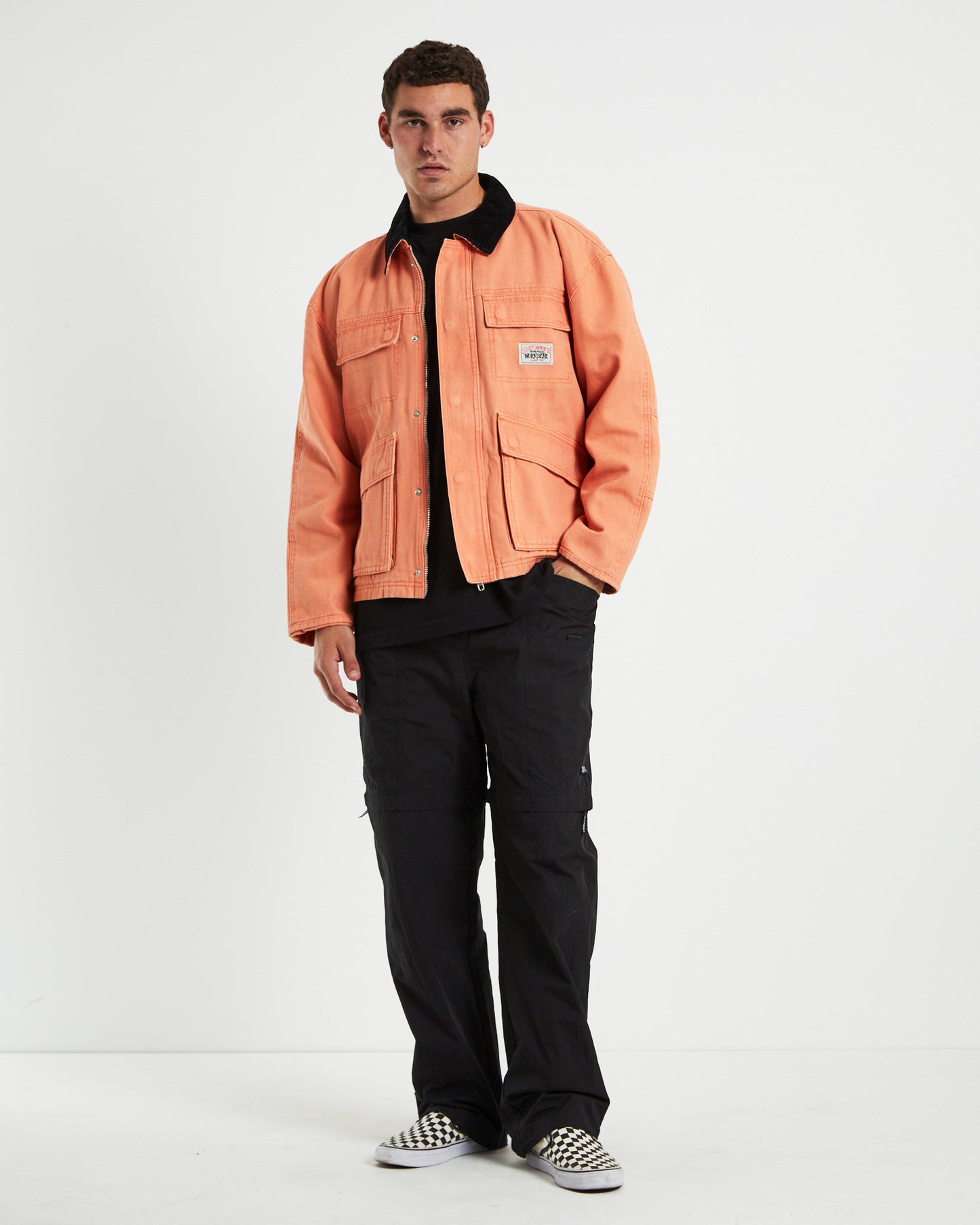 Washed Canvas Shop Jacket Washed Red