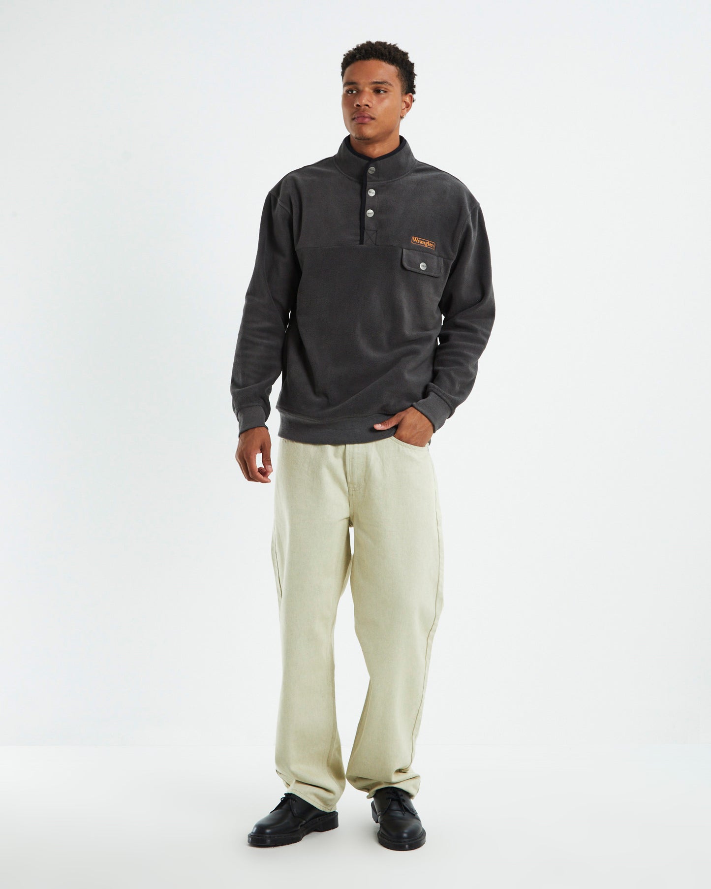 Polar Button Up Sweater Slate Grey