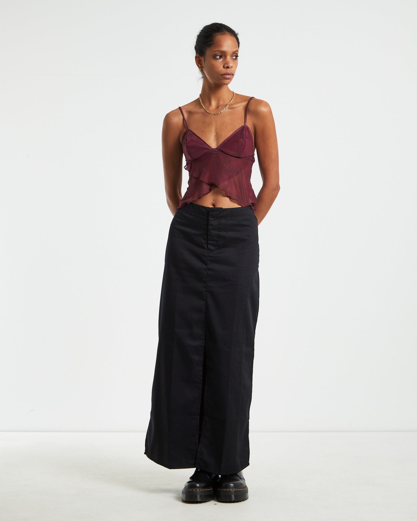 Haisley Cargo Maxi Skirt Black