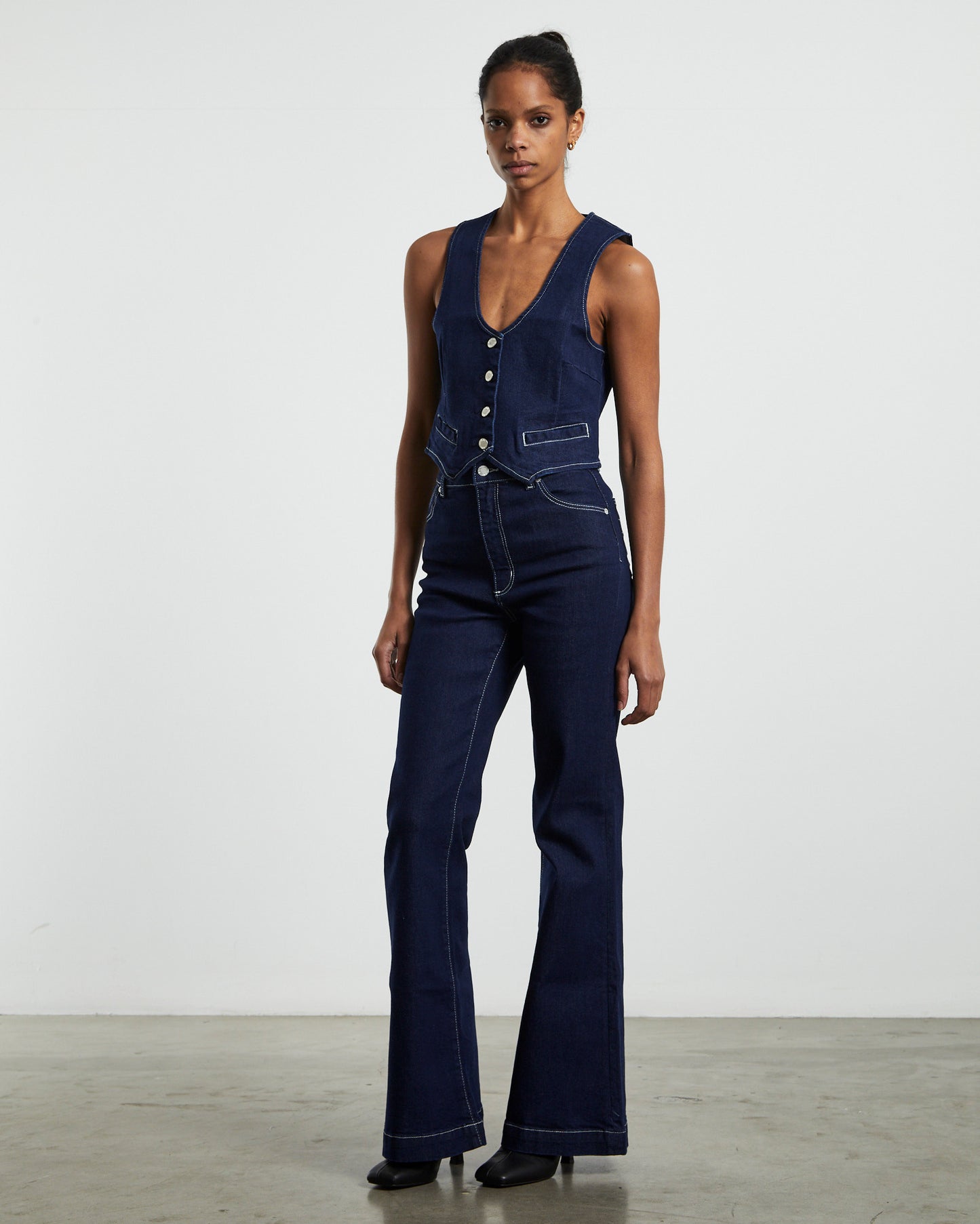 Dallas Denim Vest Dante Organic Blue