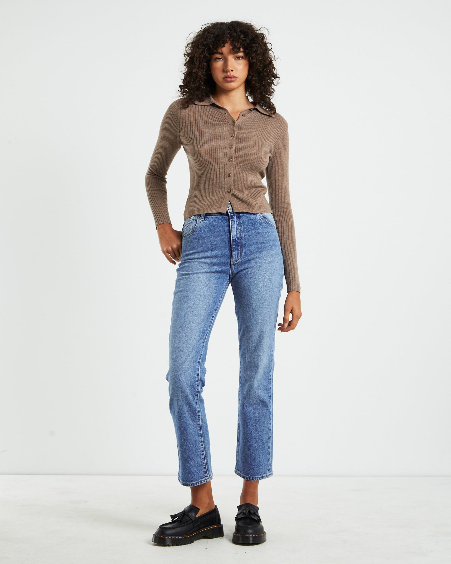 Caroline Knit Long Sleeve Button Up Top
