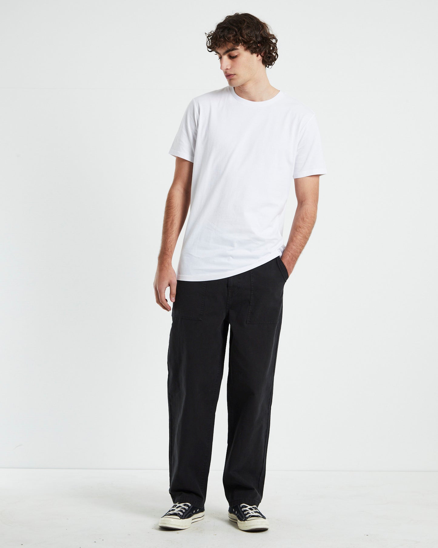Conditions Military Pants in Washed Black