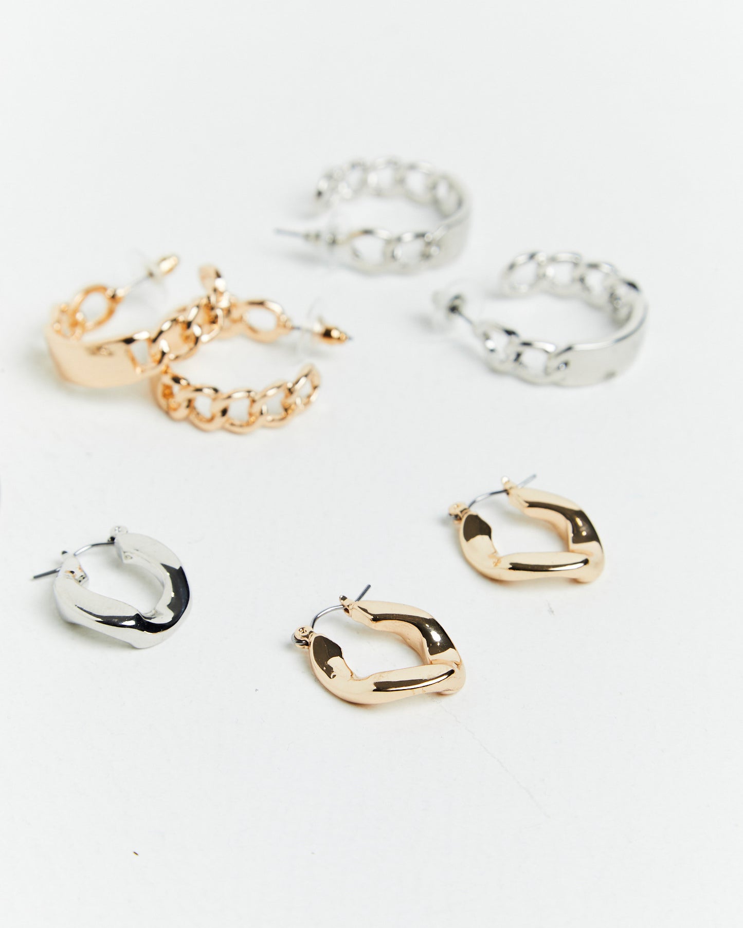 Clara Hoop Earrings Pack Gold/Silver