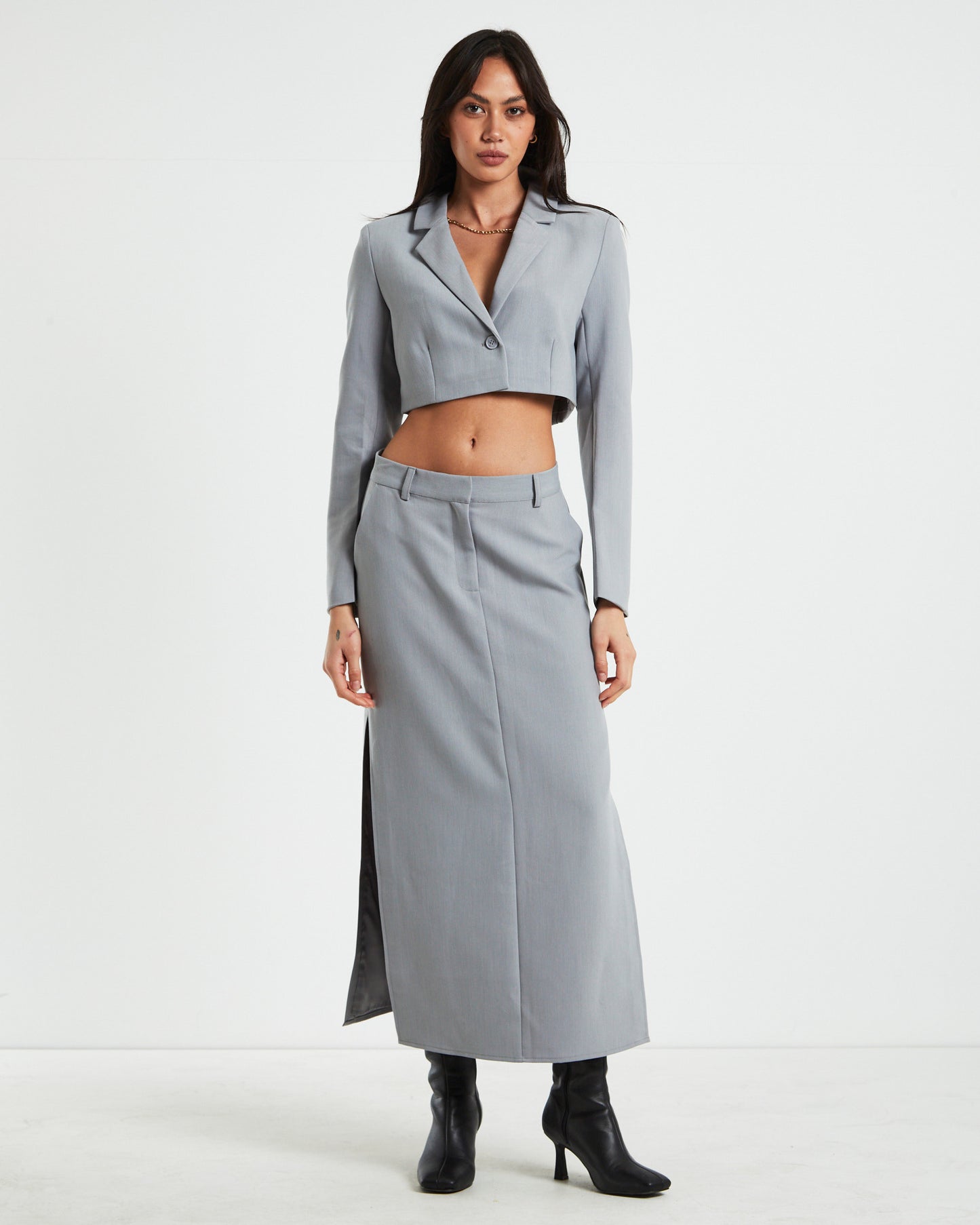 Myla Boyfriend Blazer in Dove Grey