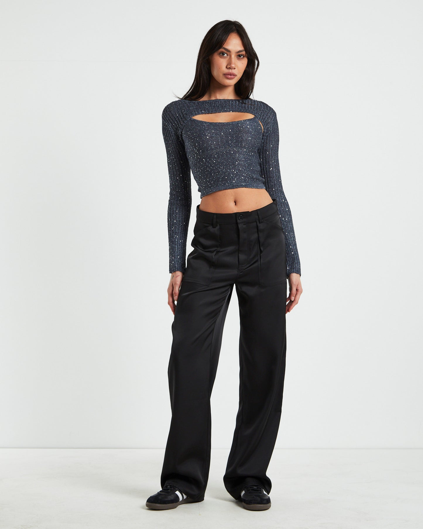 Pixie Metallic Knit in Cami Grey