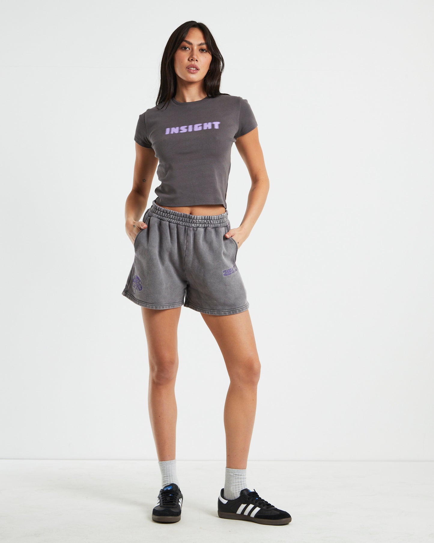 Dazed & confused Longline Tee in Charcoal