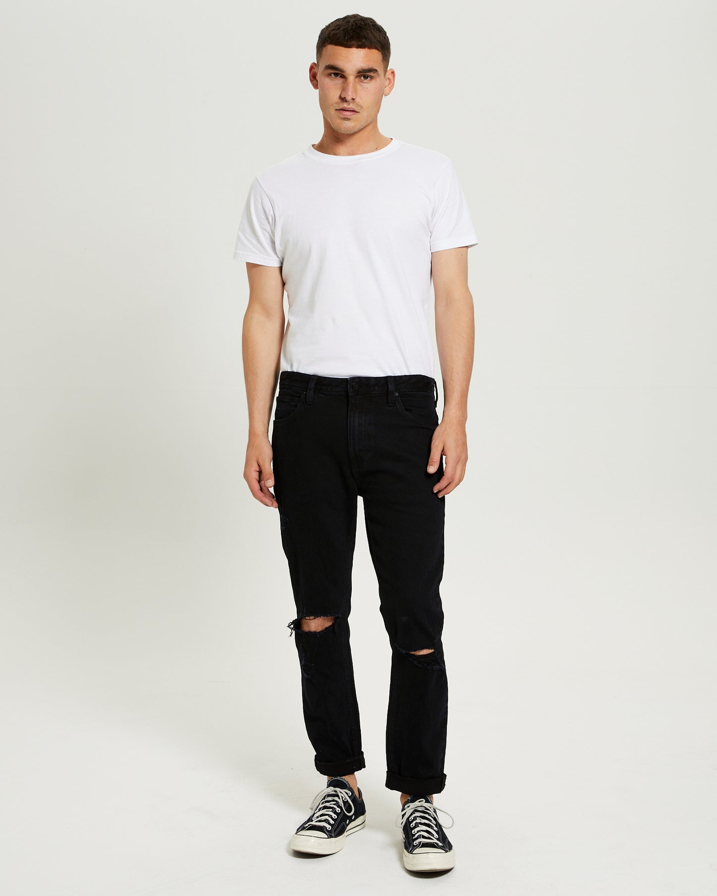 A Dropped Slim Denim Jeans Mamba Rip