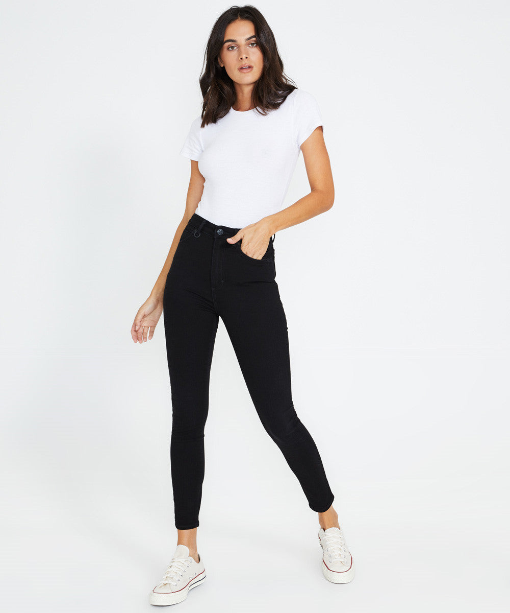 Marilyn Skinny Jeans Black Silk
