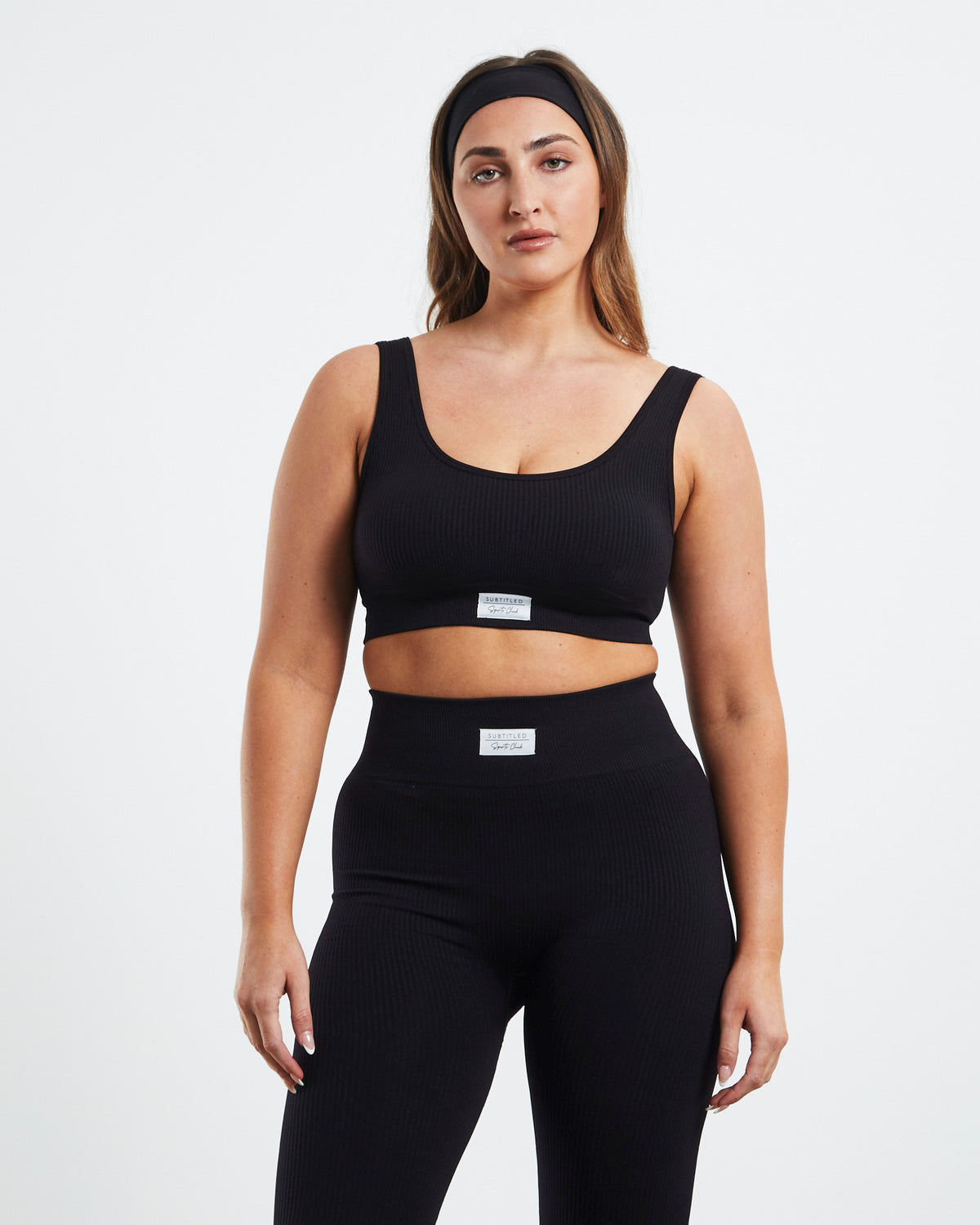 Scoop Neck Sports Crop BLACK