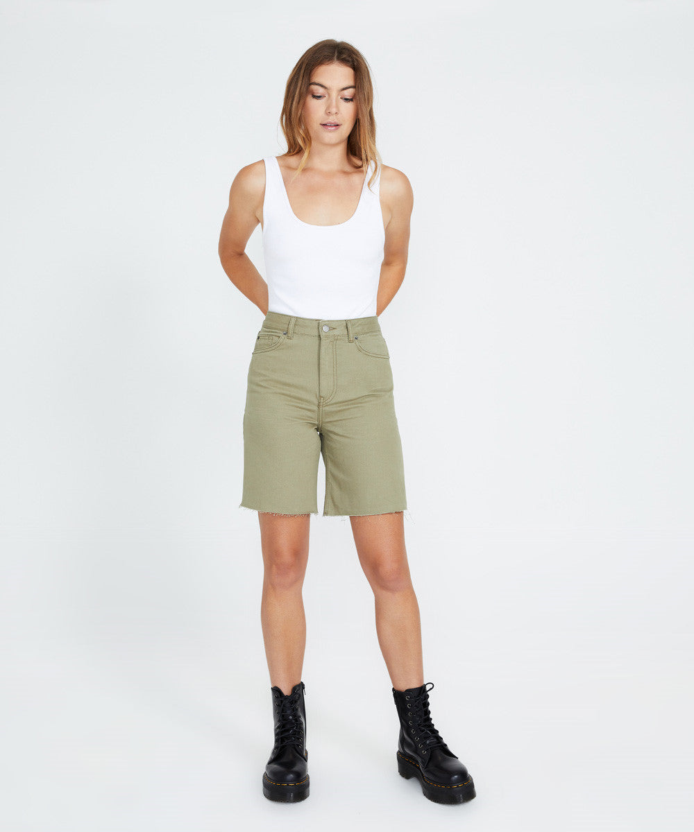 Meja Denim Shorts Khaki Green