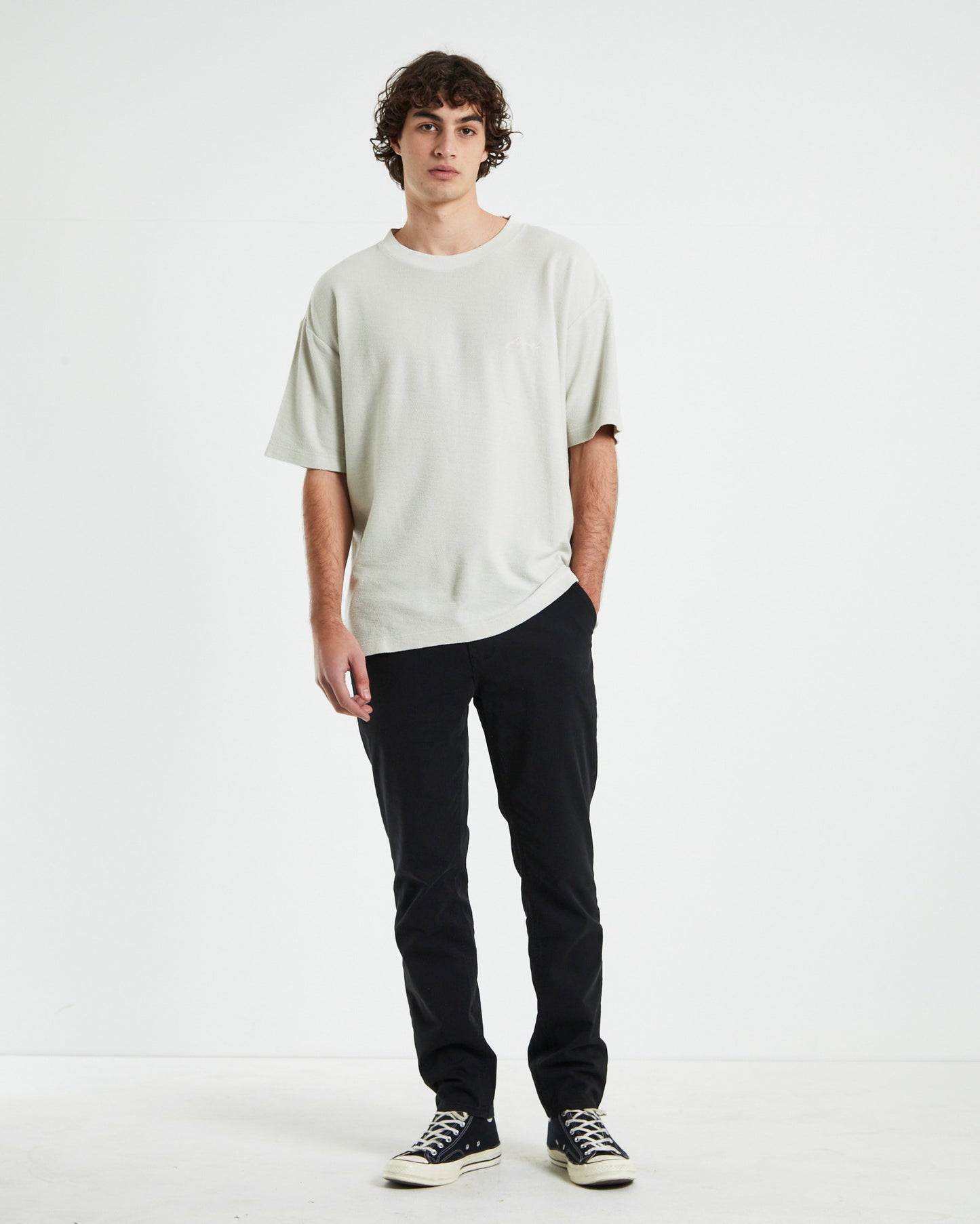 Ramona Linen Short Sleeve T-Shirt in Off White