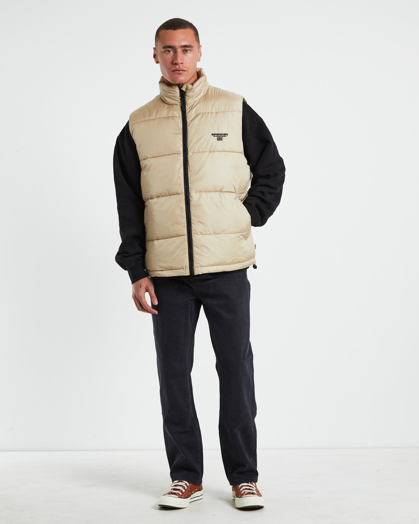 Burnside 90s Puffer Vest Stone