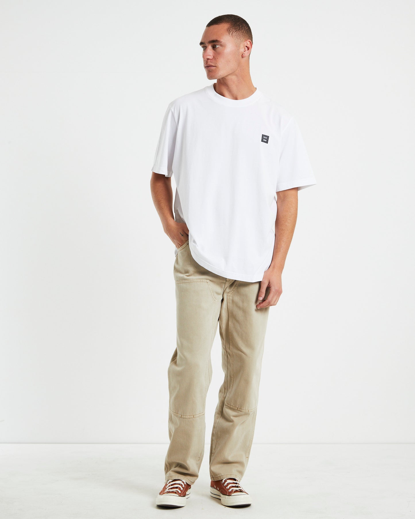 Samo Repair Short Sleeve Logo T-Shirt in White
