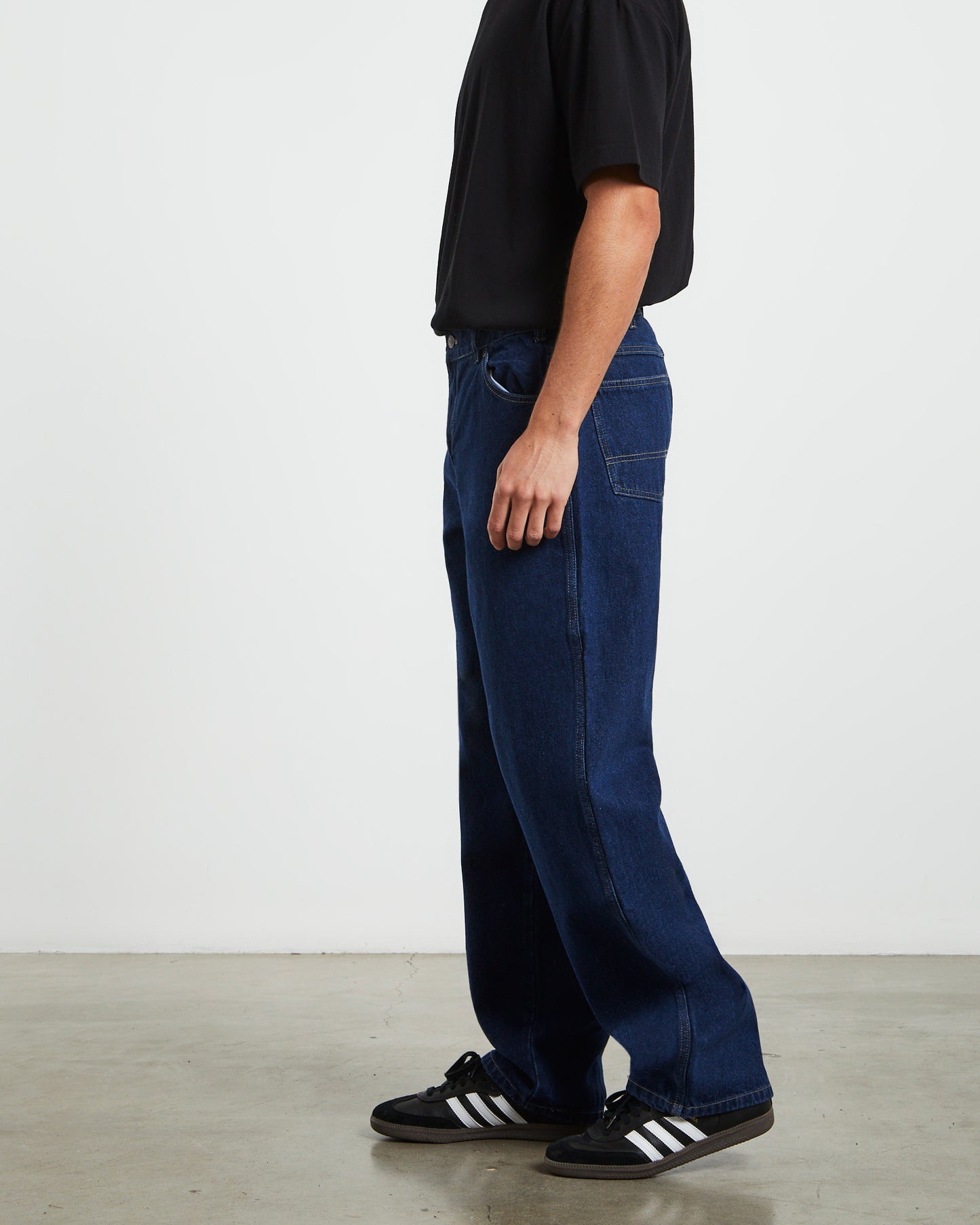 13296 Relaxed Straight Fit Denim Jeans Stone Washed