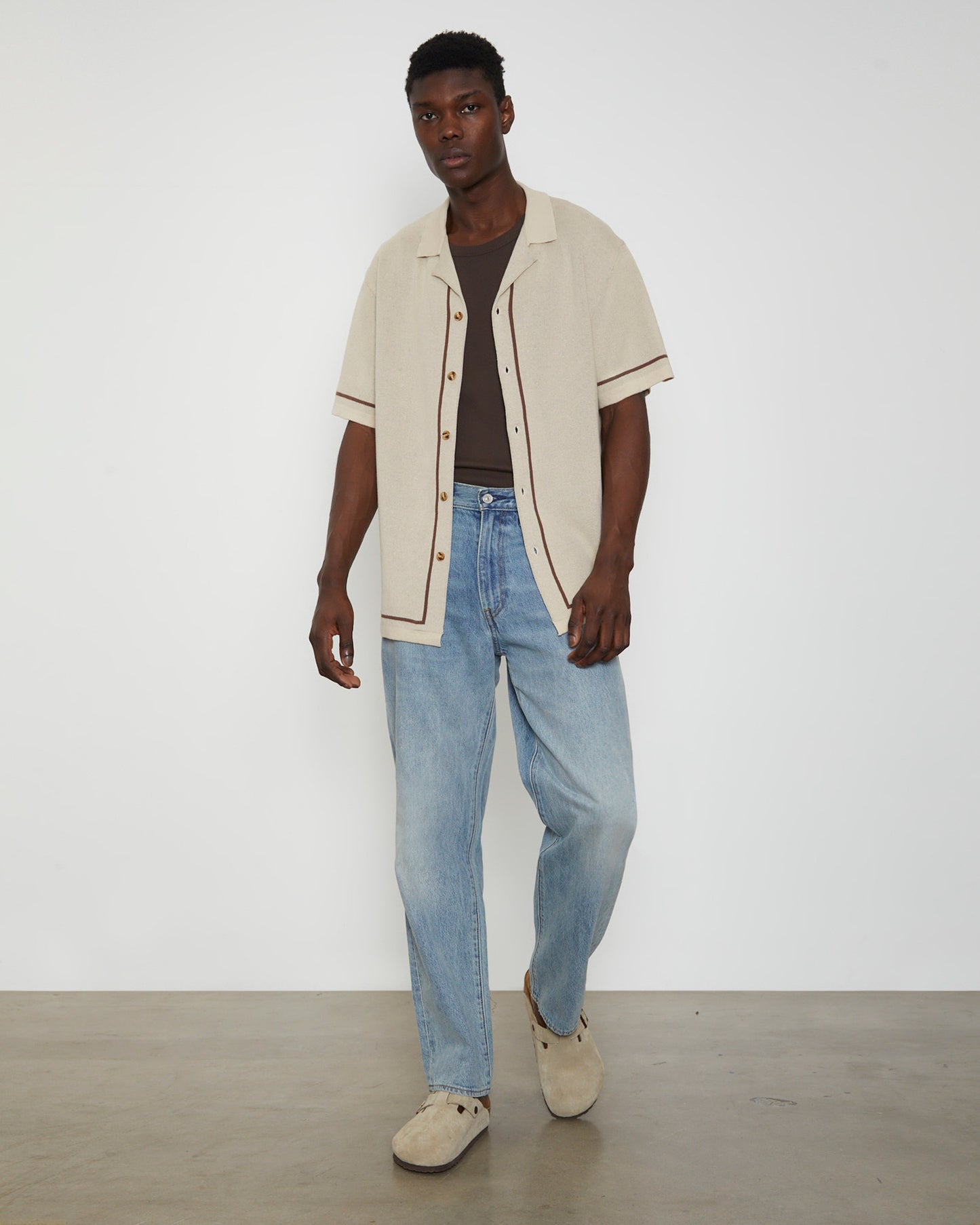 Rib Singlet in Umber Brown