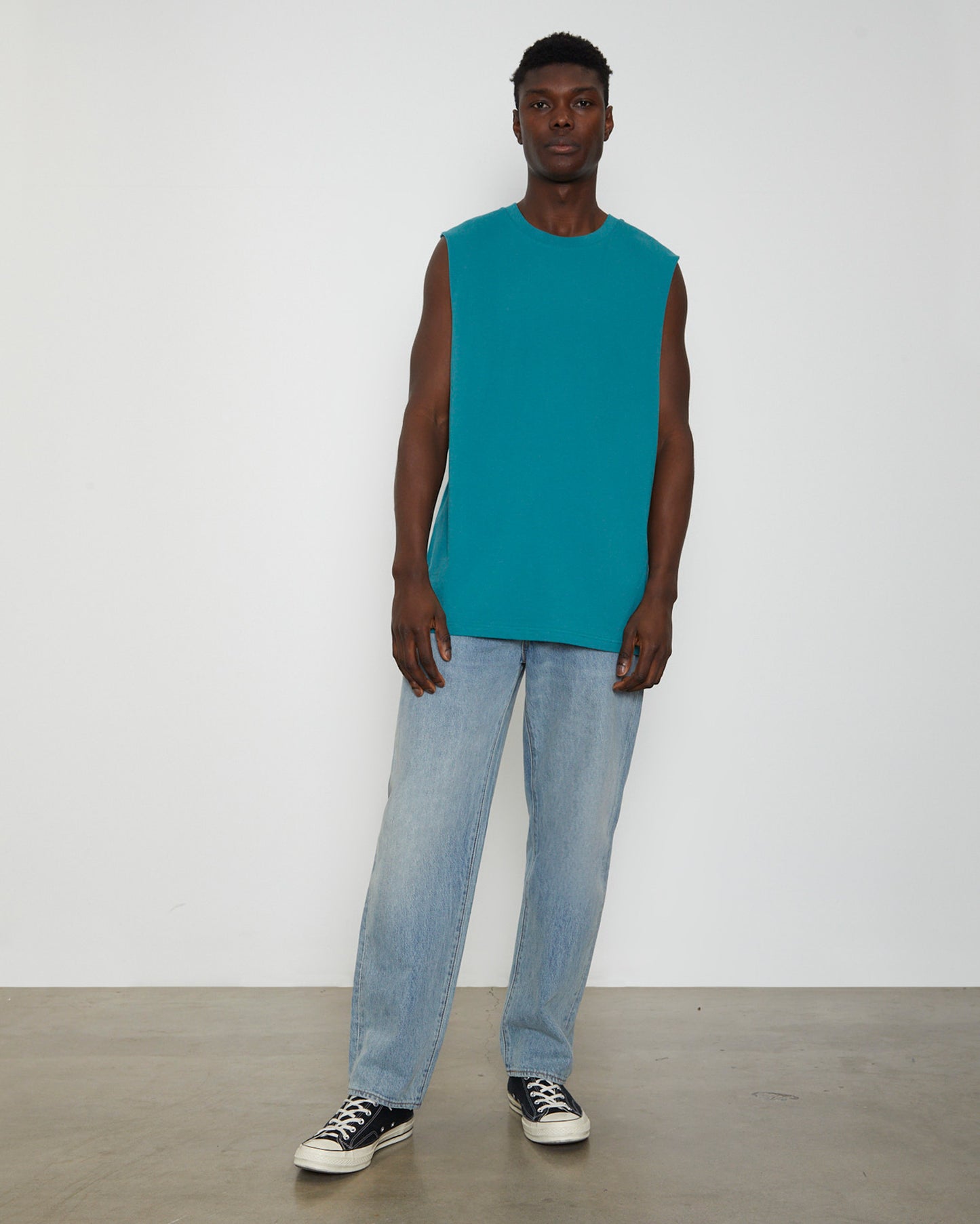 Muscle Tank Tee in Emerald