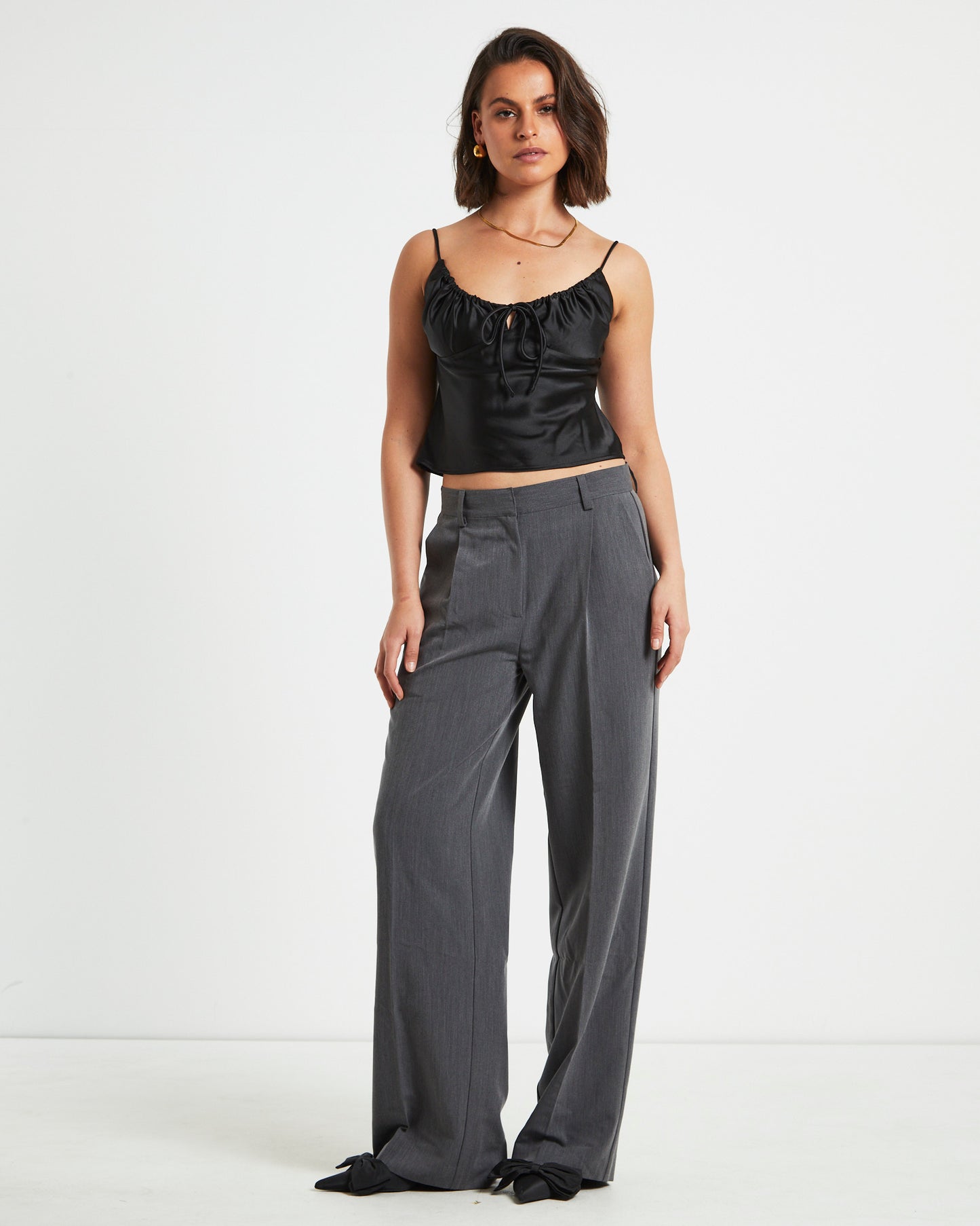 Ruby Romantic Slip Top in Black