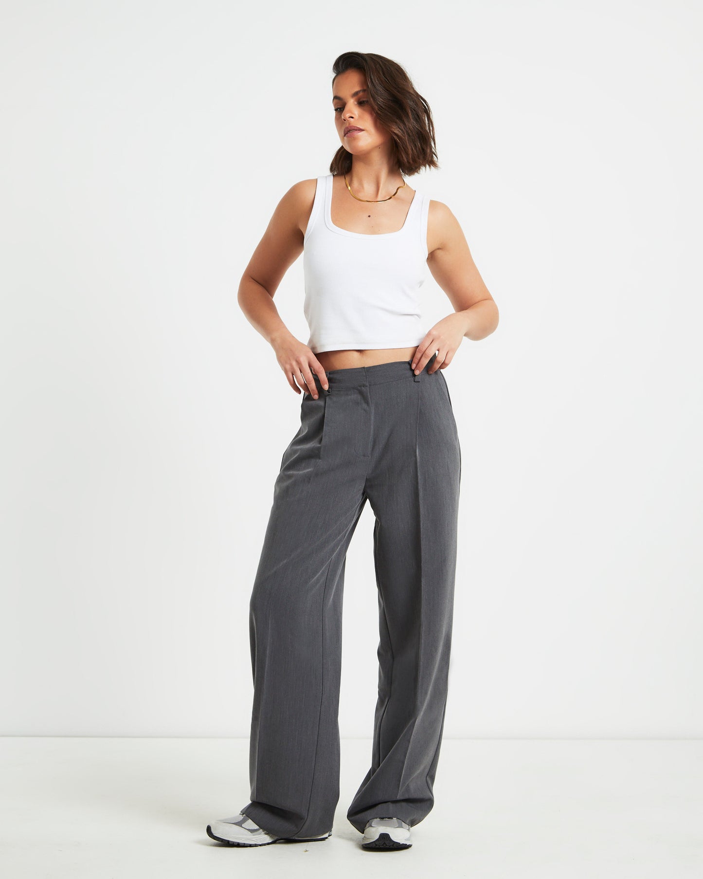 Maeve Wide Leg Pants in Slate Grey
