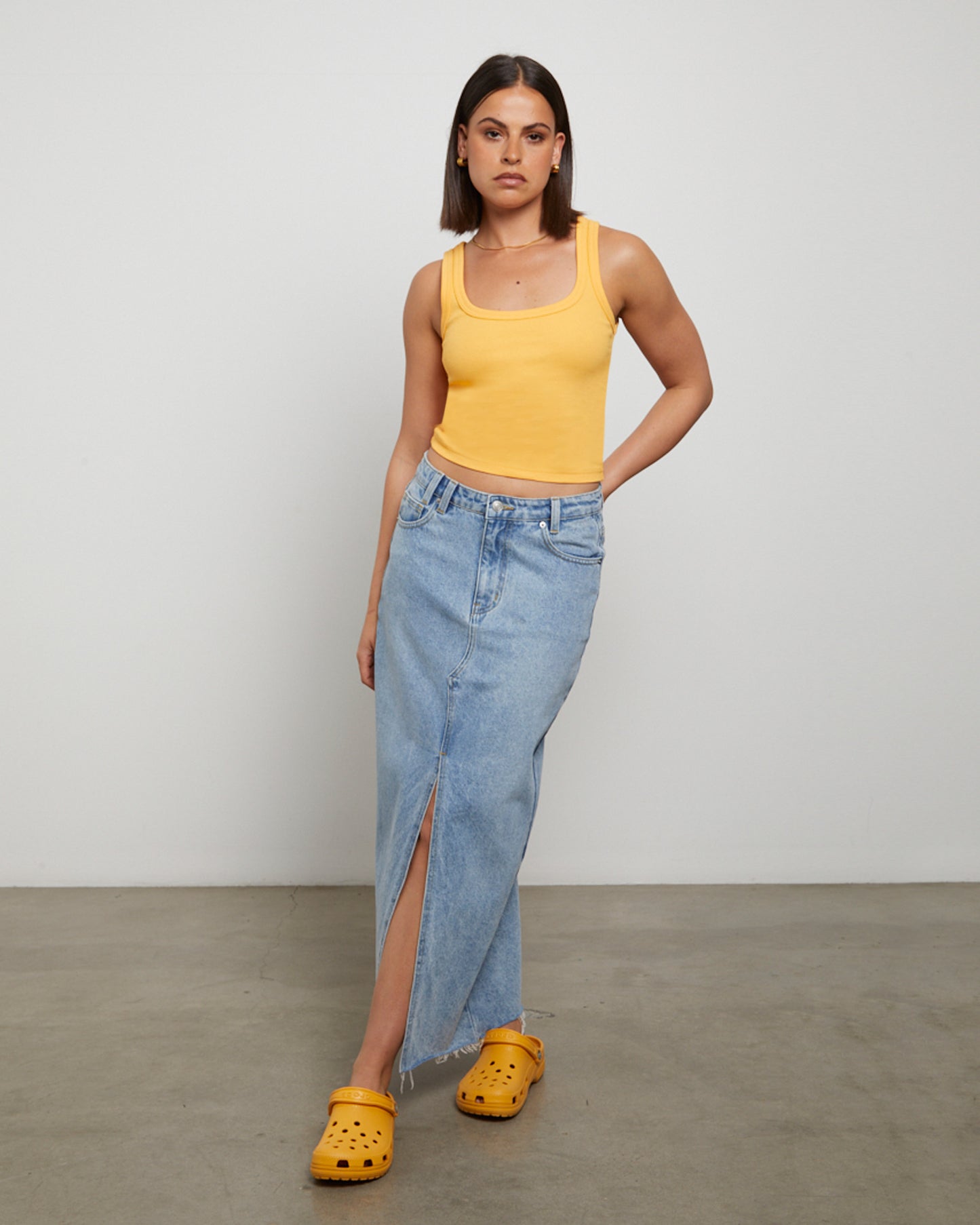 Super Scoop Neck Classic Tank Top in Orange