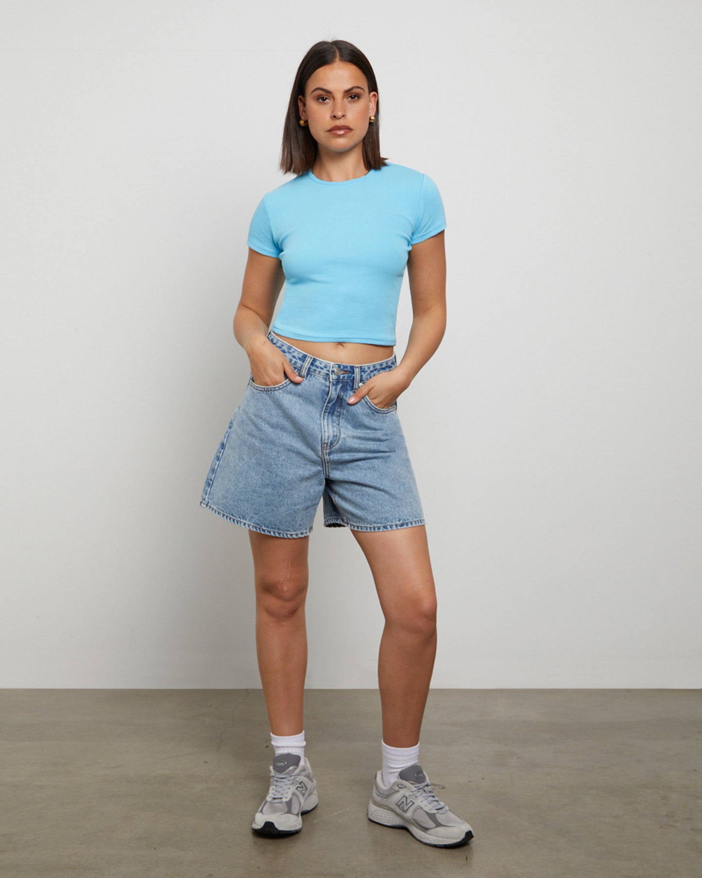 Baby Tee in Azure Blue