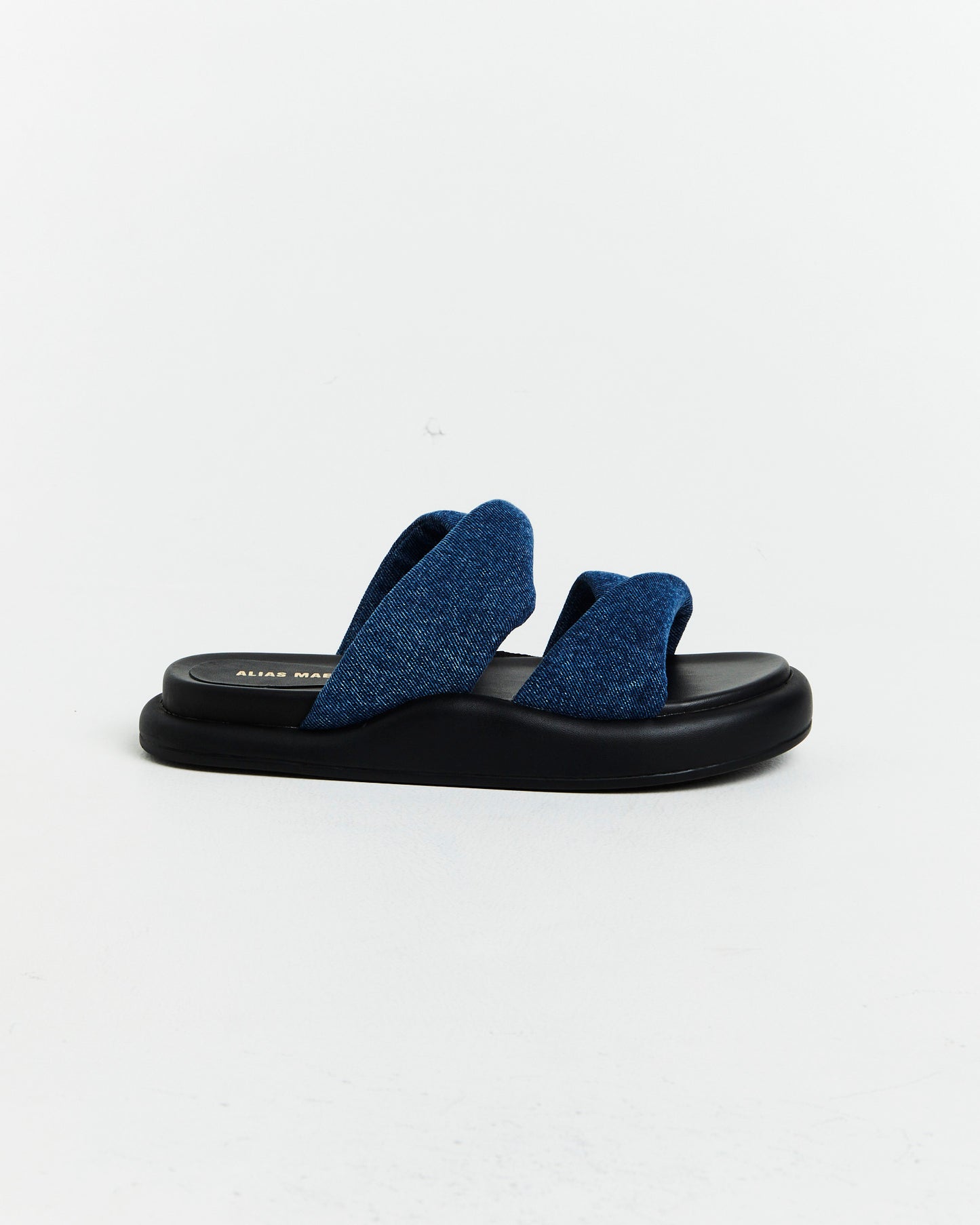 Therese Slides in Dark Denim Blue