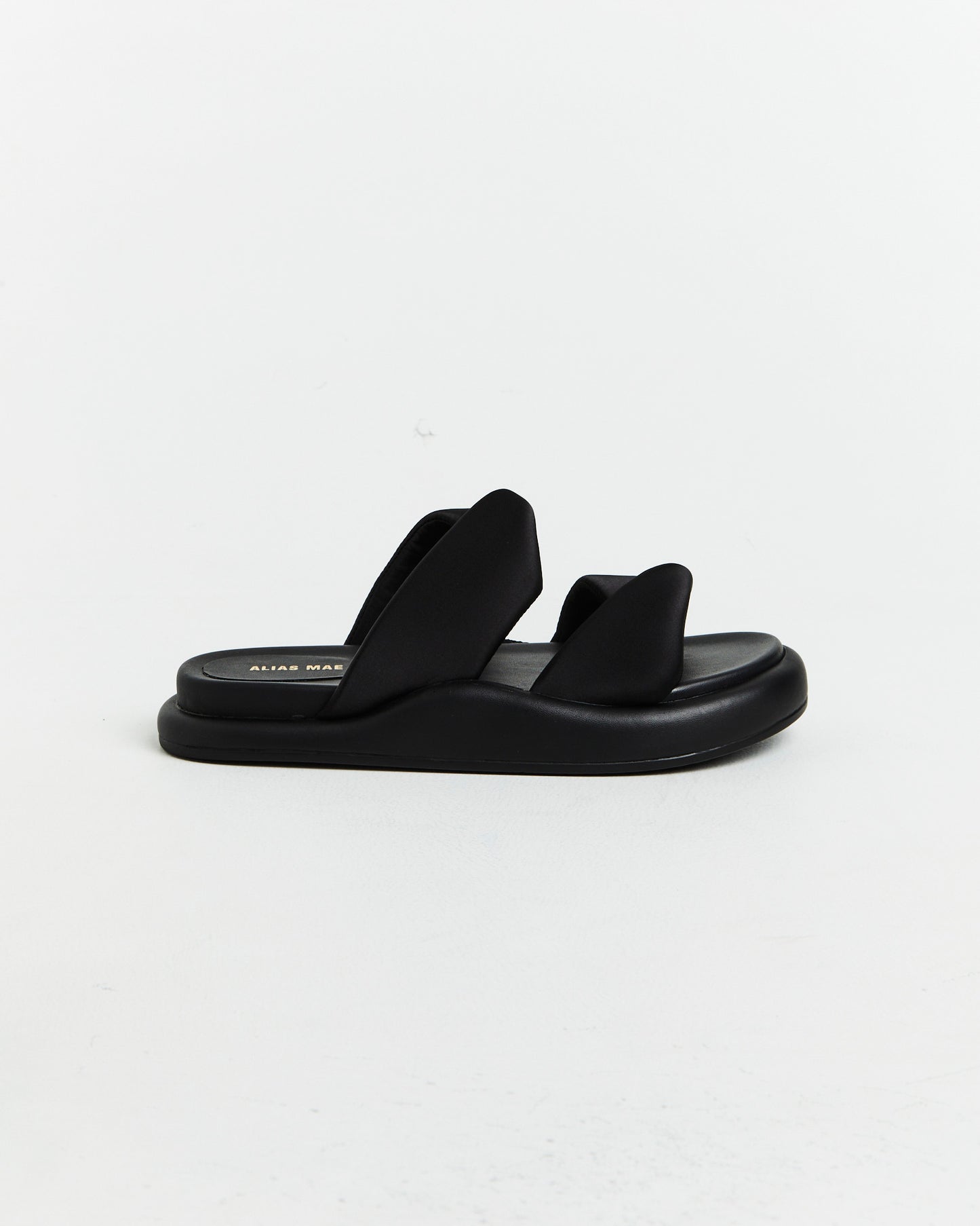 Therese Satin Slides in Black