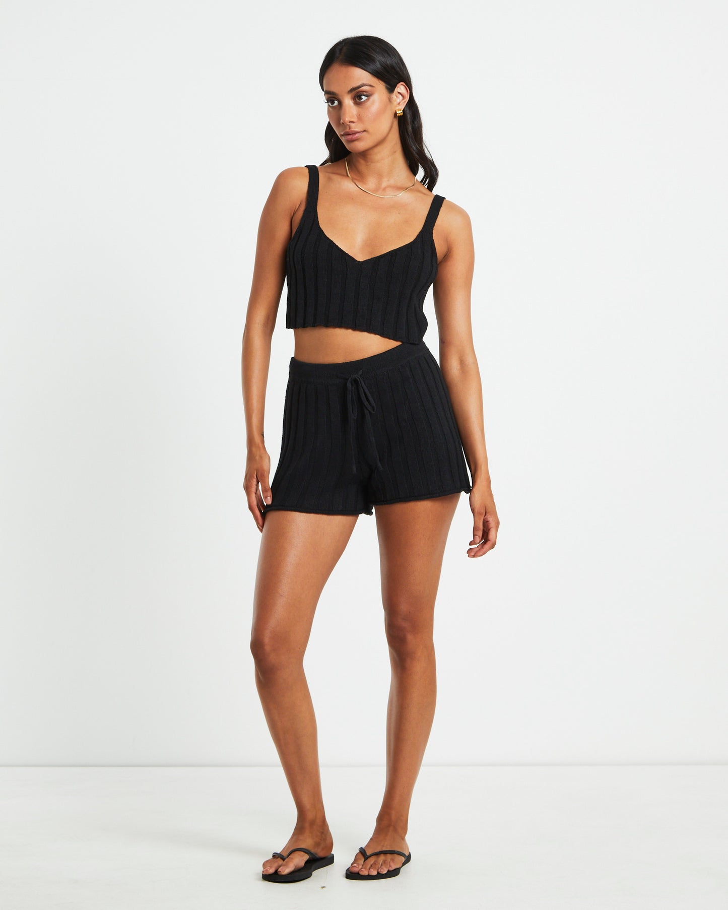 Knit Tank Top in Black