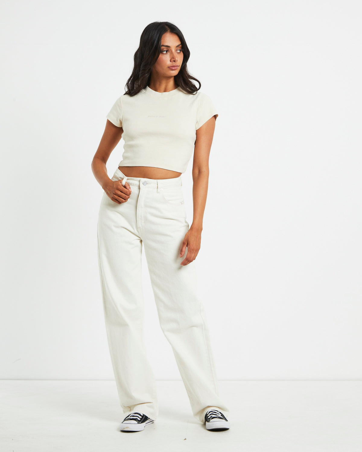 90s Cropped Tee in Shell White NATURAL