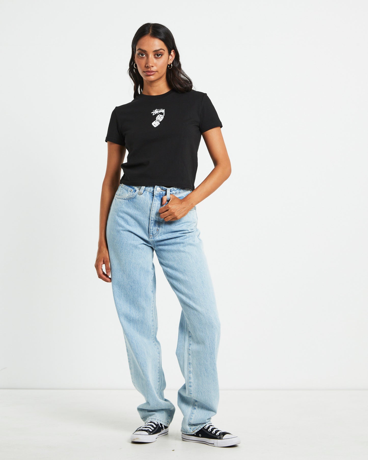 Fuzzy Dice Slim Tee in Black