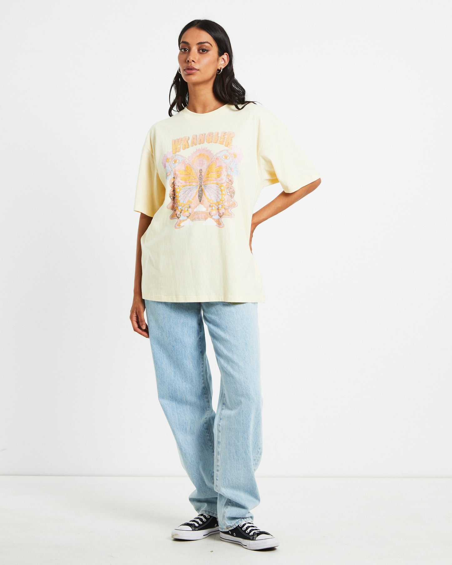 Slouch Short Sleeve T-Shirt in Butterfly Natural