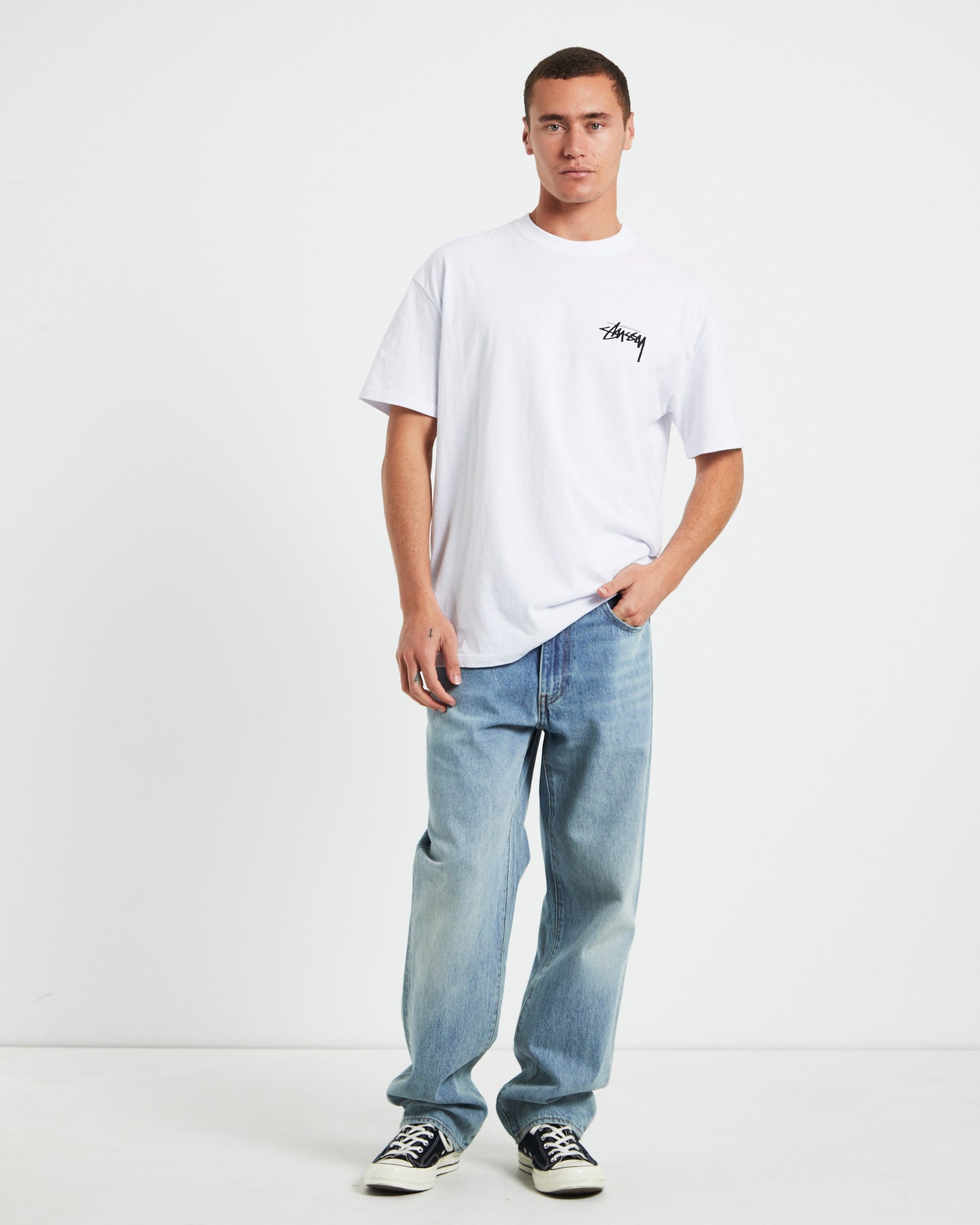 Pair Of Dice Solid Short Sleeve T-Shirt in White