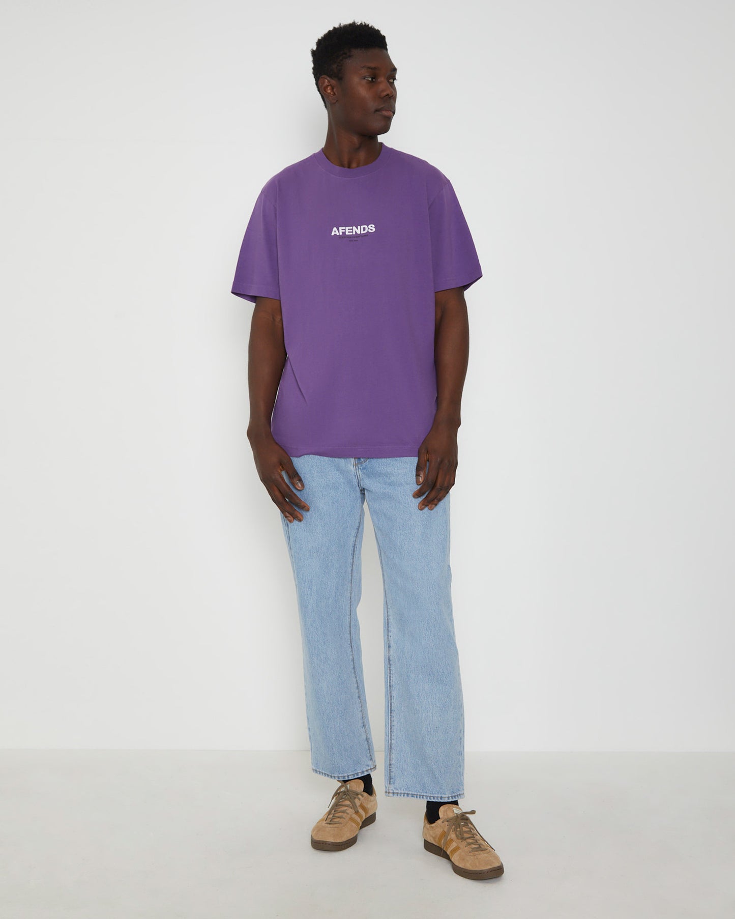 Vinyl Retro Fit Short Sleeve T-Shirt in Faded Purple