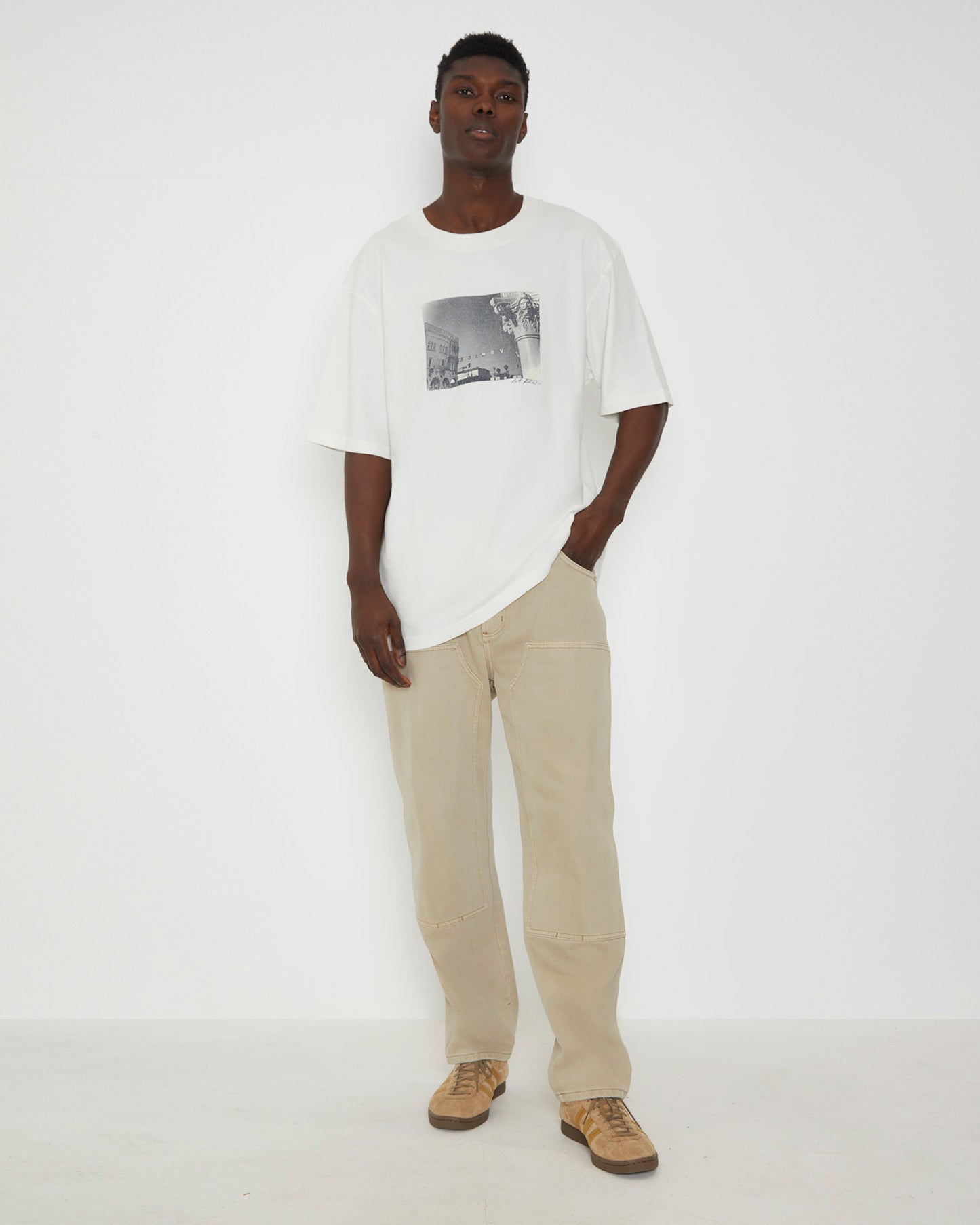 Heavy Venice Short Sleeve T-Shirt in Vintage White